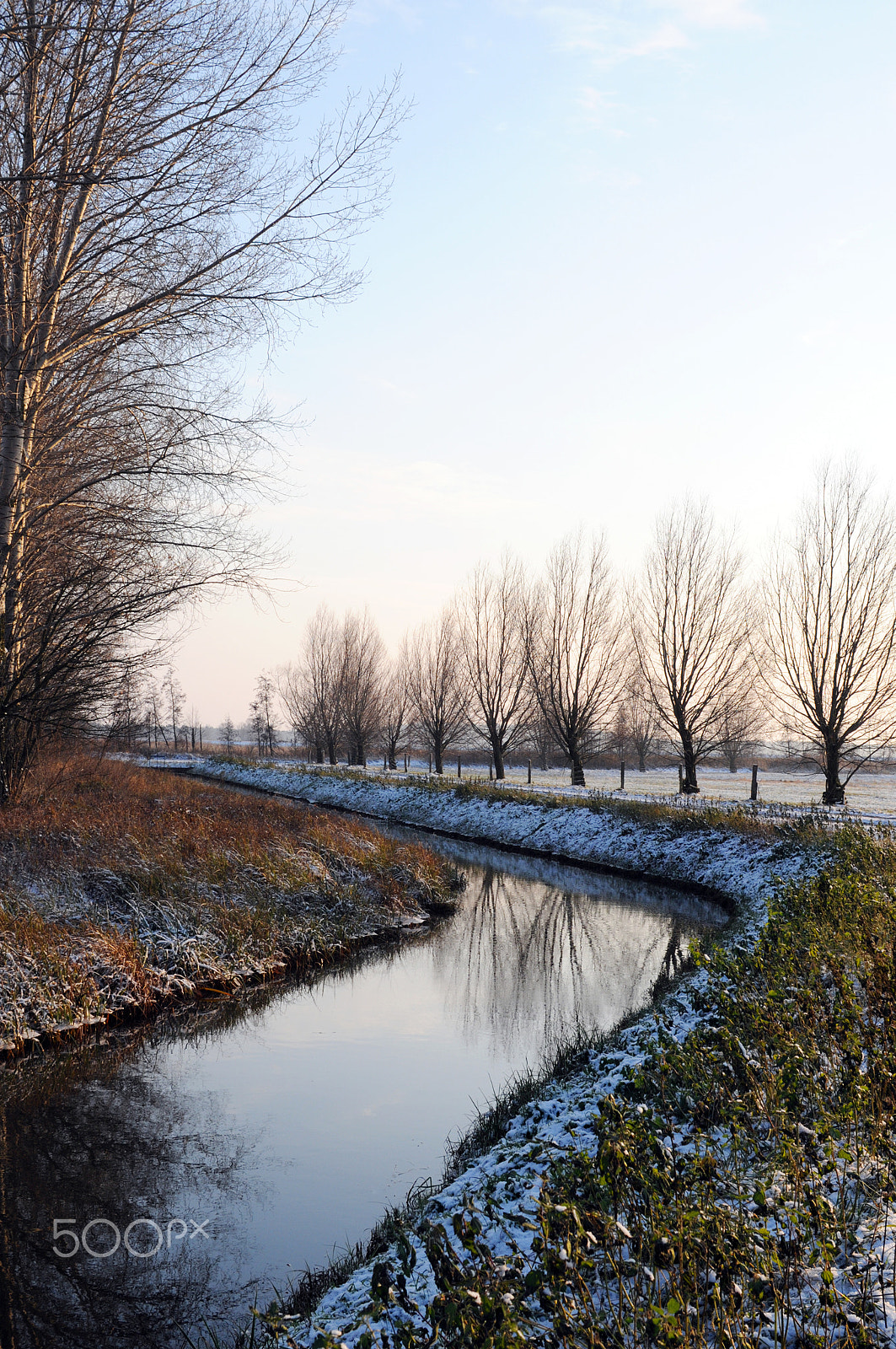 Nikon D300 + Sigma 30mm F1.4 EX DC HSM sample photo. Small river in wintertime at havelland (brandenburg, germany). photography