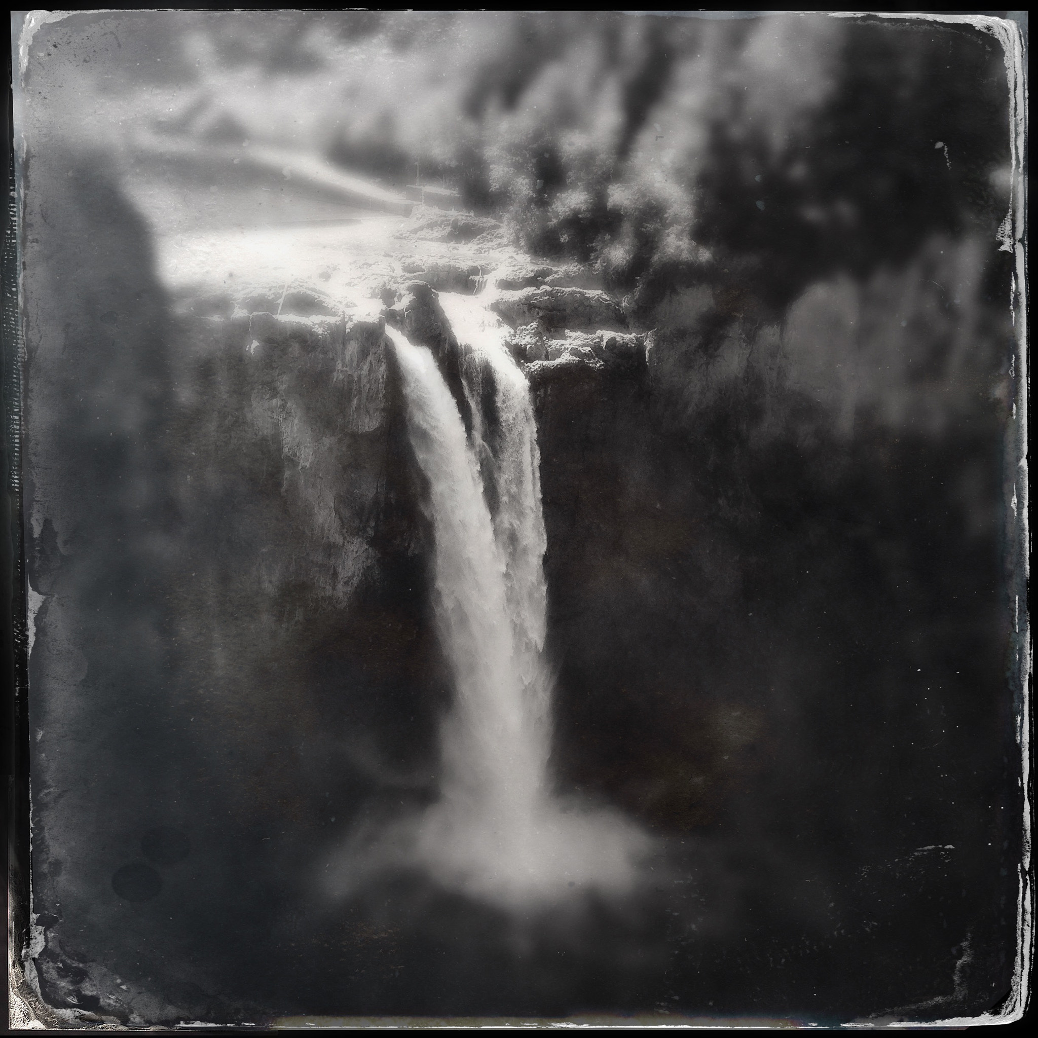 Hipstamatic 314 sample photo. Snoqualmie falls wet plate photography
