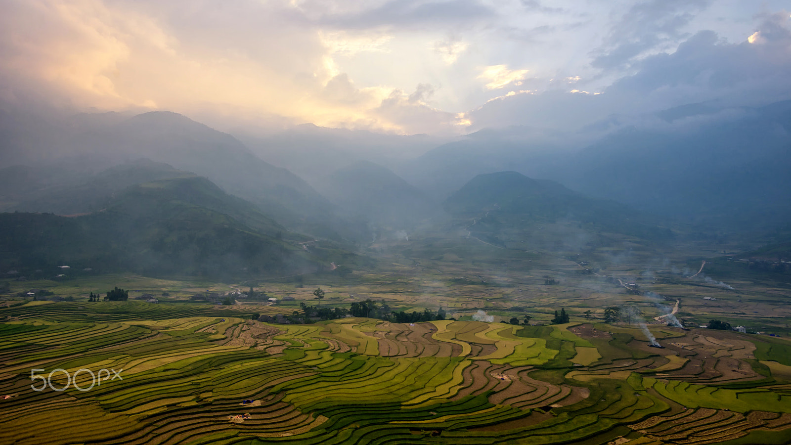 Nikon AF-S Nikkor 17-35mm F2.8D ED-IF sample photo. Rice fields on terrace in rainy season at mu cang chai, yen bai, photography
