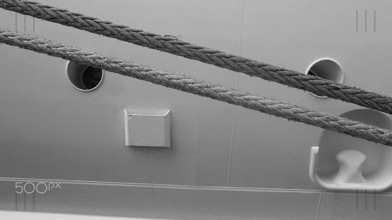 Panasonic DMC-FH25 sample photo. Portside docked lines (black and white) photography