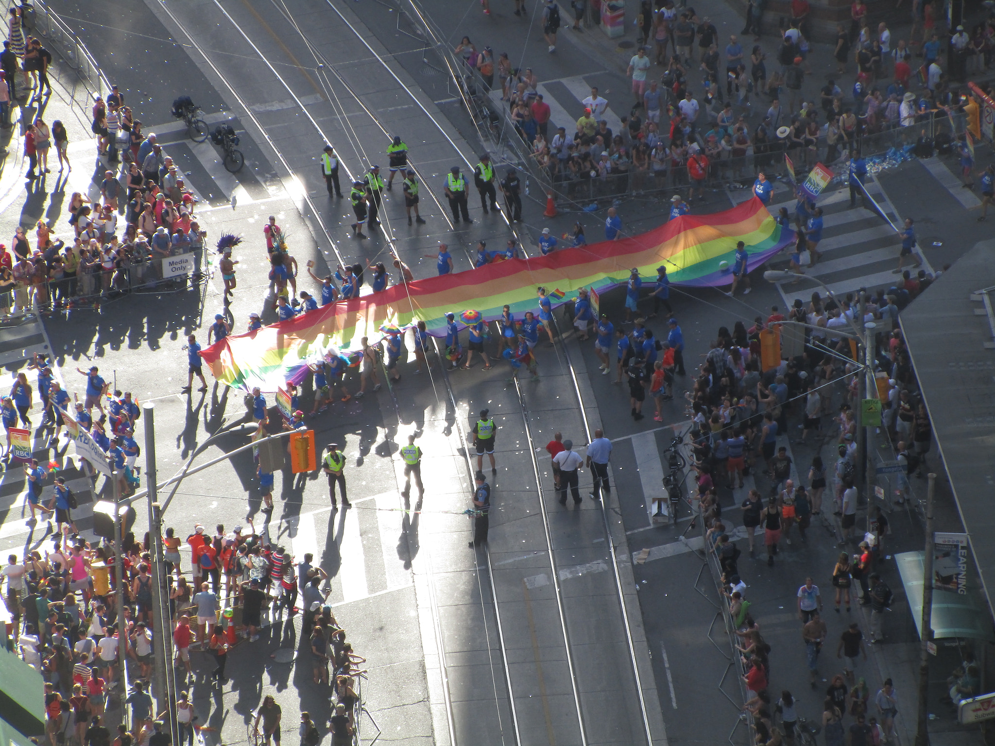 Canon PowerShot ELPH 170 IS (IXUS 170 / IXY 170) sample photo. Pride parade banner in toronto photography