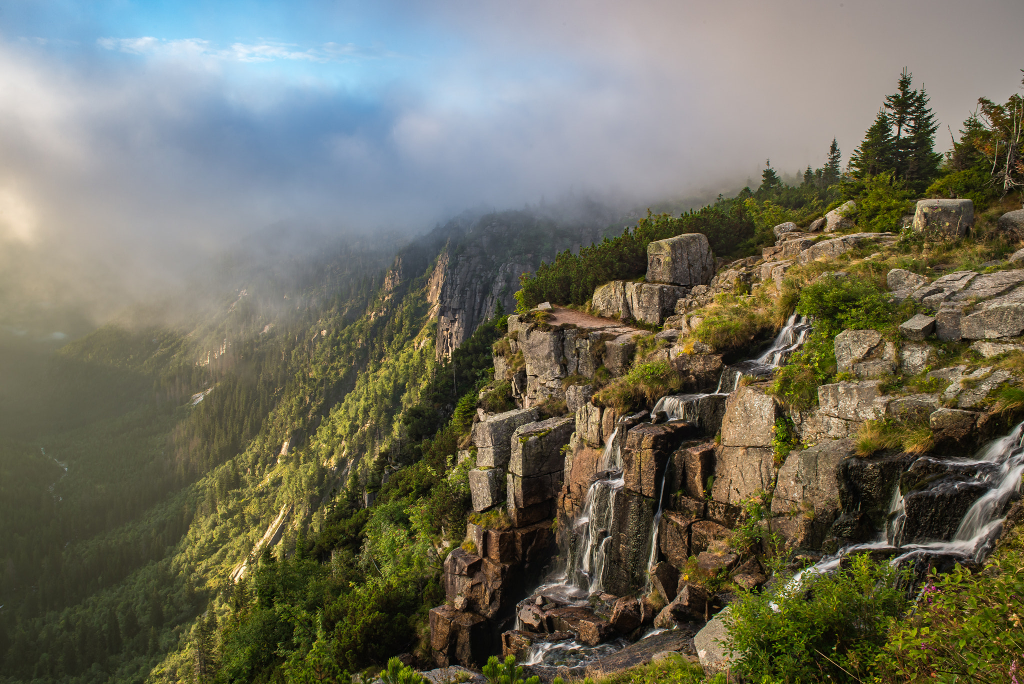 Nikon D800 + Nikon AF Nikkor 24mm F2.8D sample photo. Waterfalls in clouds photography