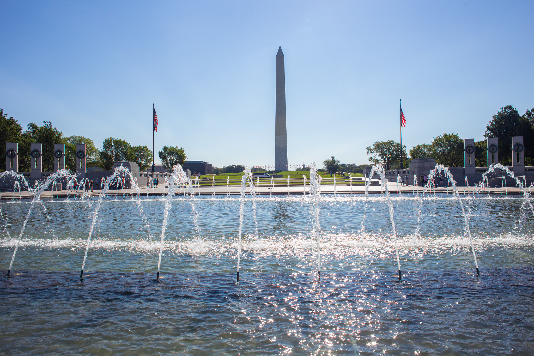 Canon EOS 6D + Canon EF 24mm F2.8 sample photo. Washington monument and memorial fountain photography