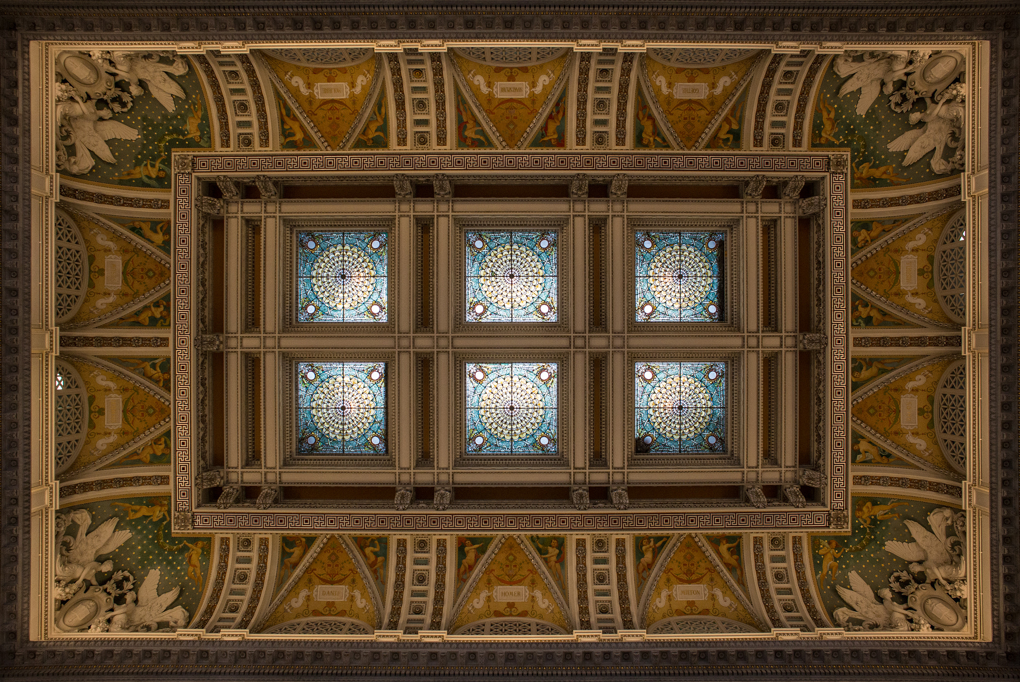 Canon EOS 6D + Canon EF 24mm F2.8 sample photo. Library of congress ceiling photography