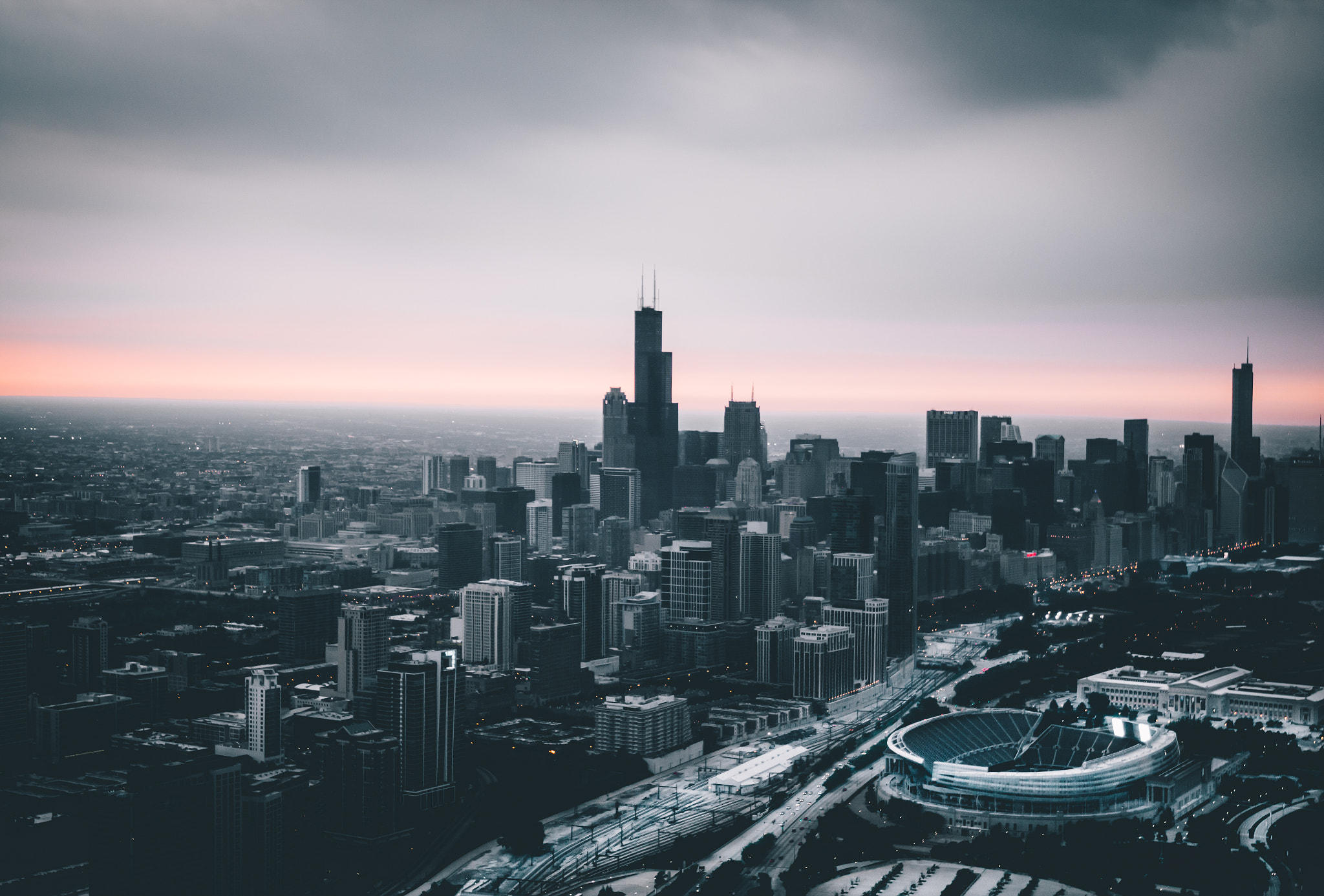 Canon EOS 70D + Canon EF 16-35mm F4L IS USM sample photo. Aerial(soldier field ) photography