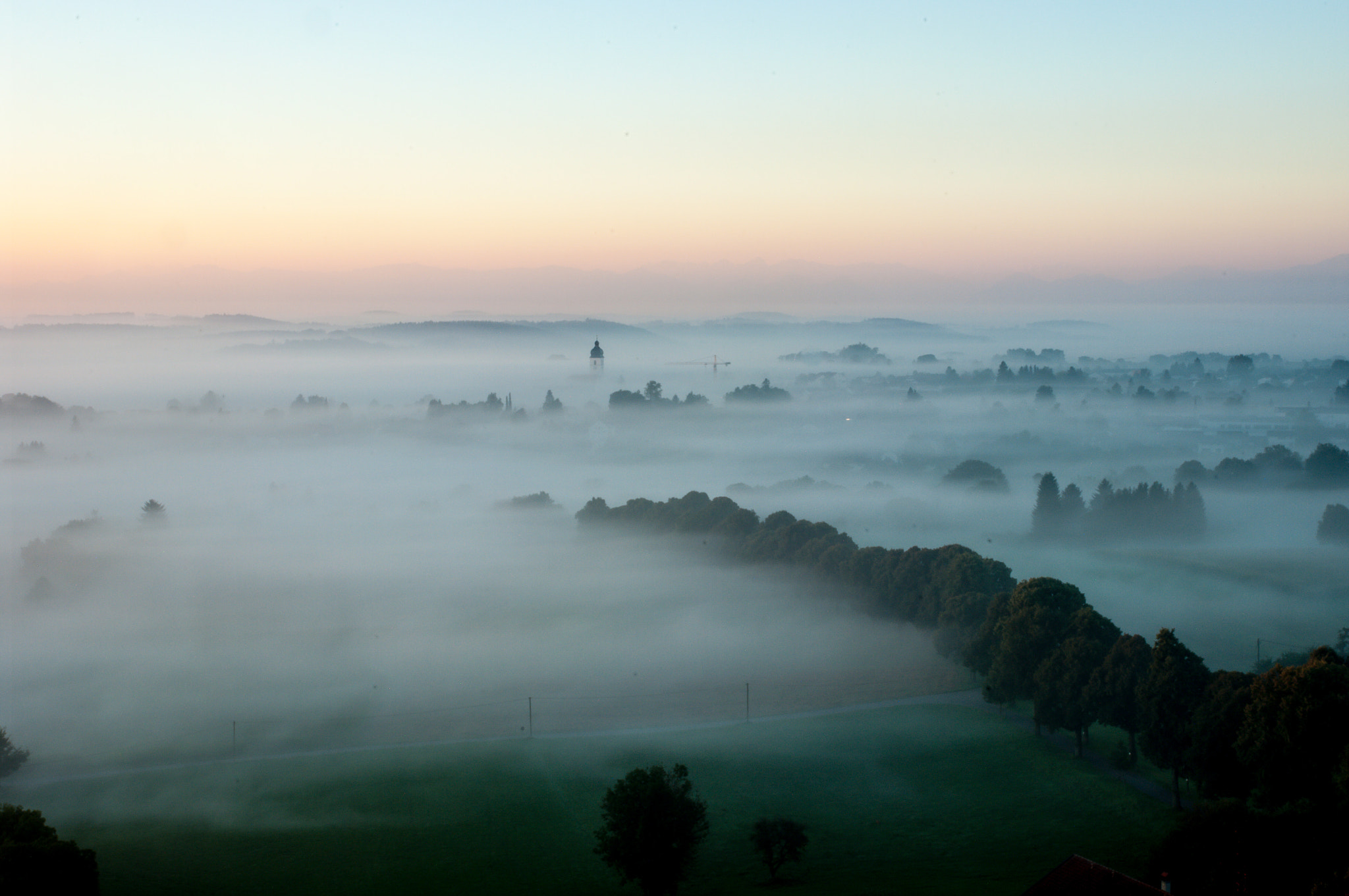 Pentax K20D sample photo. Morning fog photography