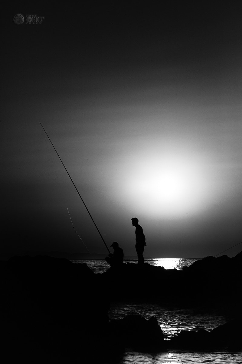 Canon EF 75-300mm f/4-5.6 USM sample photo. B&w sunset photography