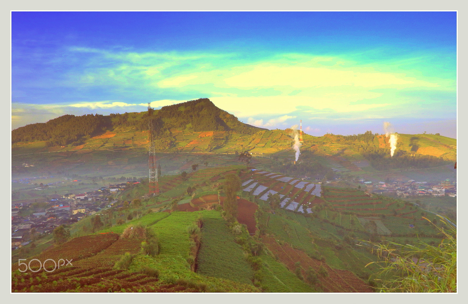 Ricoh WG-4 sample photo. Dieng from above photography