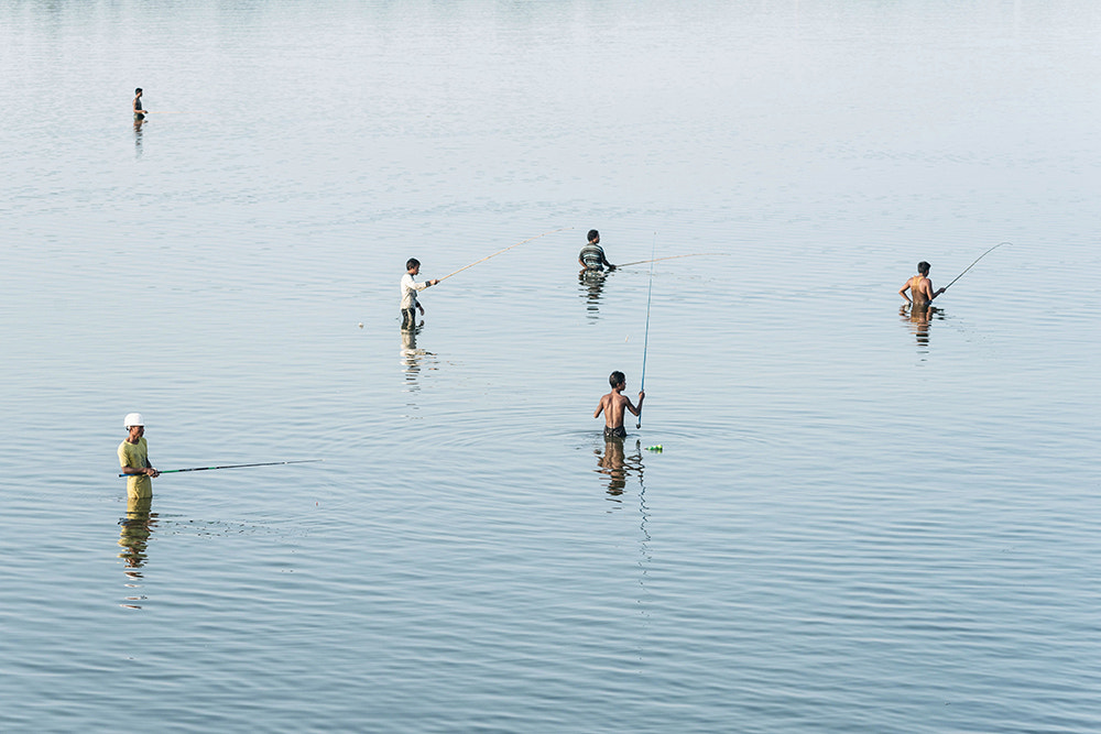 Nikon D750 + AF DC-Nikkor 135mm f/2D sample photo. Papa let's go fishing photography