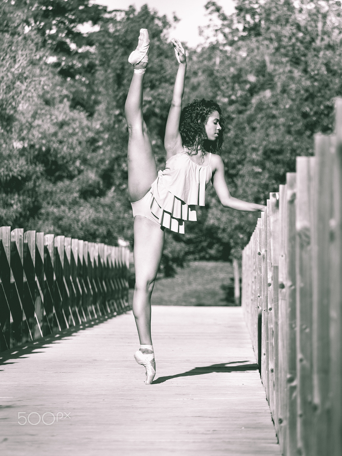 Panasonic Lumix DMC-GH3 sample photo. Latin woman dancing ballet in a park, monochrome photography