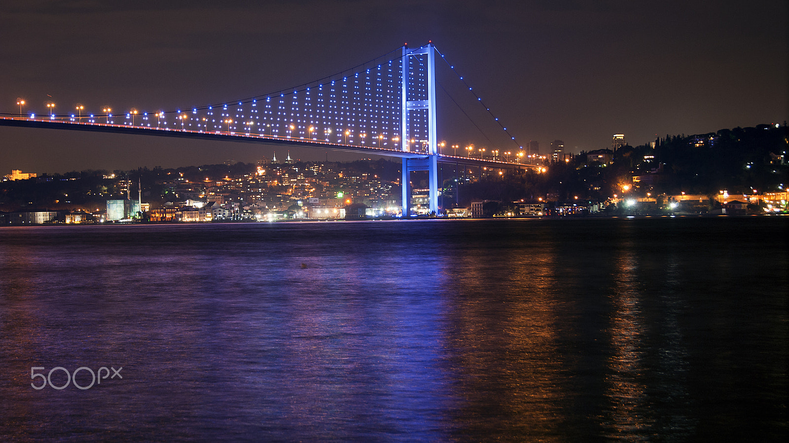 Sony Alpha DSLR-A230 sample photo. Night view at the beylerbeyi coastline in istanbul photography