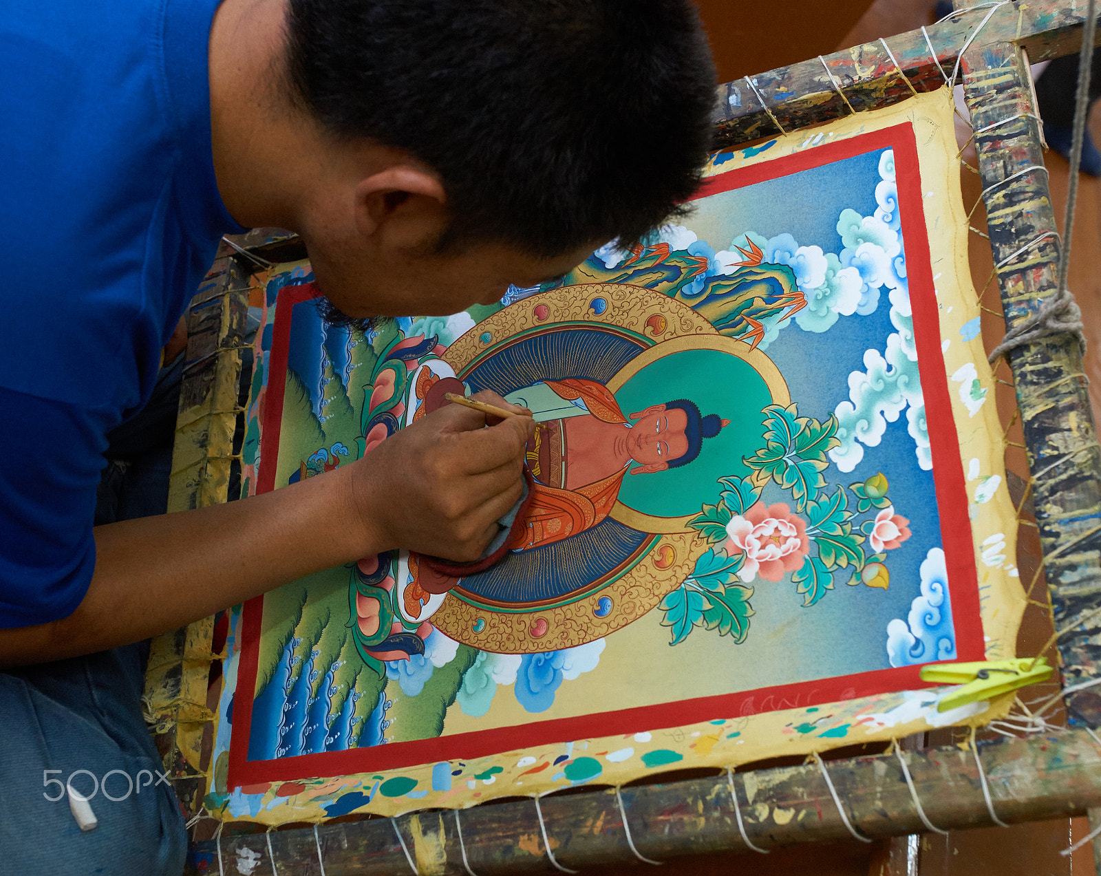 Sony a99 II + 35mm F1.4 sample photo. Original thangka painting in norbulingka photography