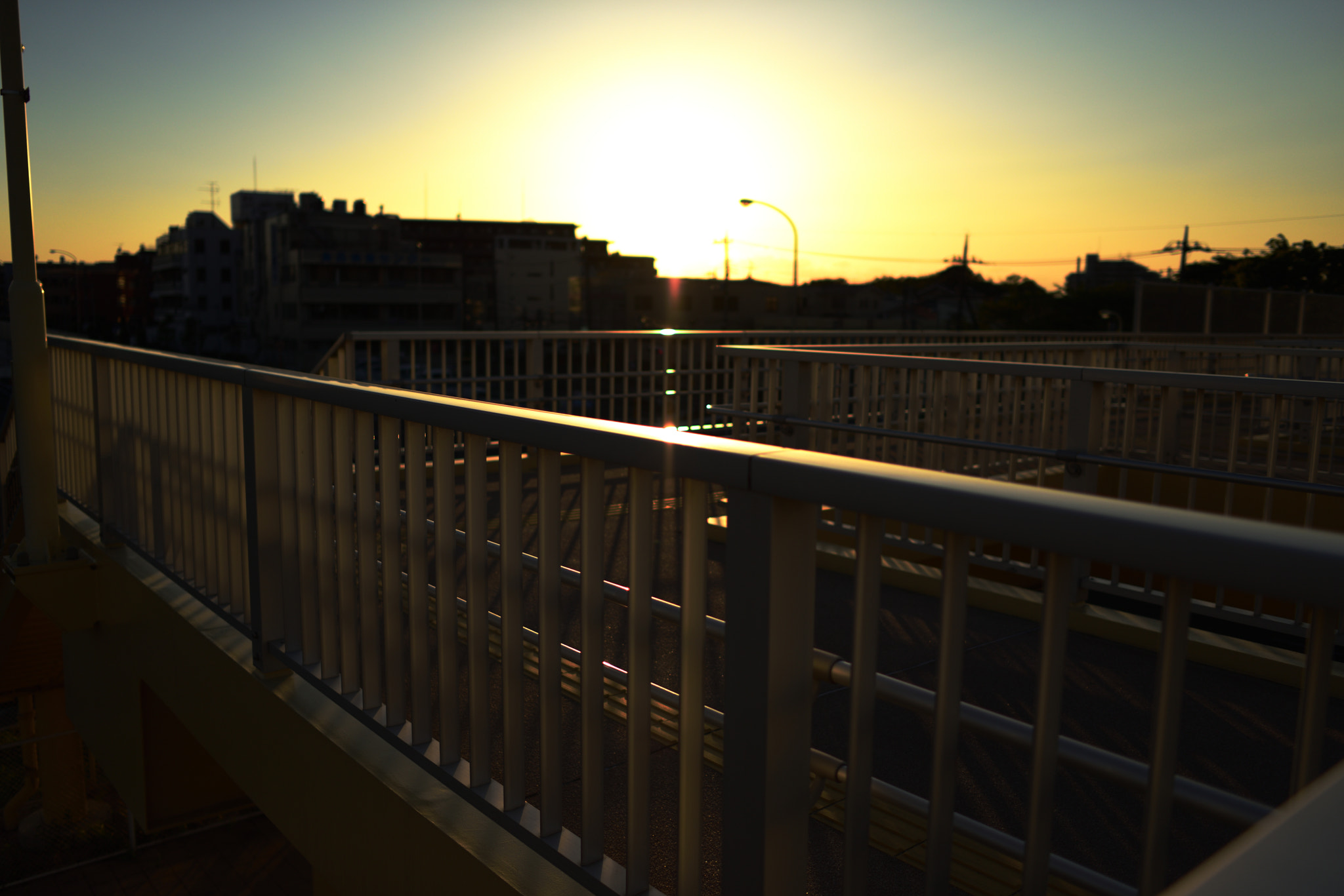 Nikon D810 + Nikon AF-S Nikkor 28mm F1.8G sample photo. Barrier and sunset photography