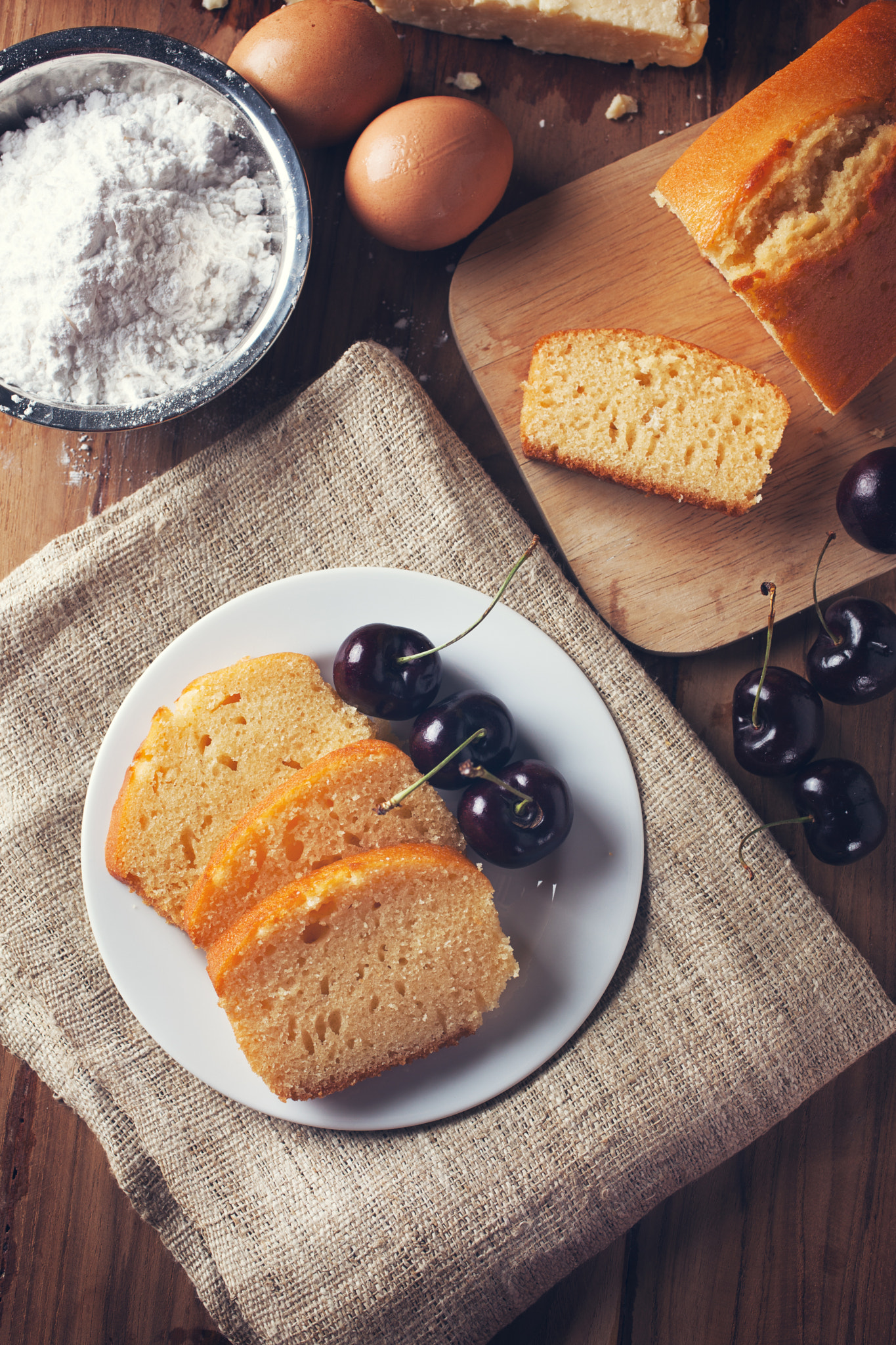 Canon EF 50mm F2.5 Macro sample photo. Homemade butter cake with cherry photography