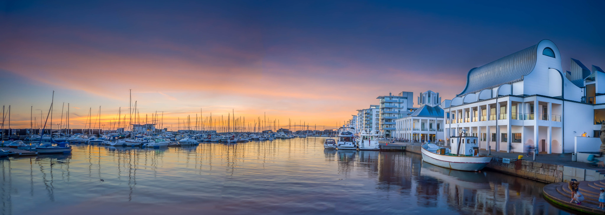 Sony a7R + Sony E 16mm F2.8 sample photo. North harbour sunset helsingborg photography