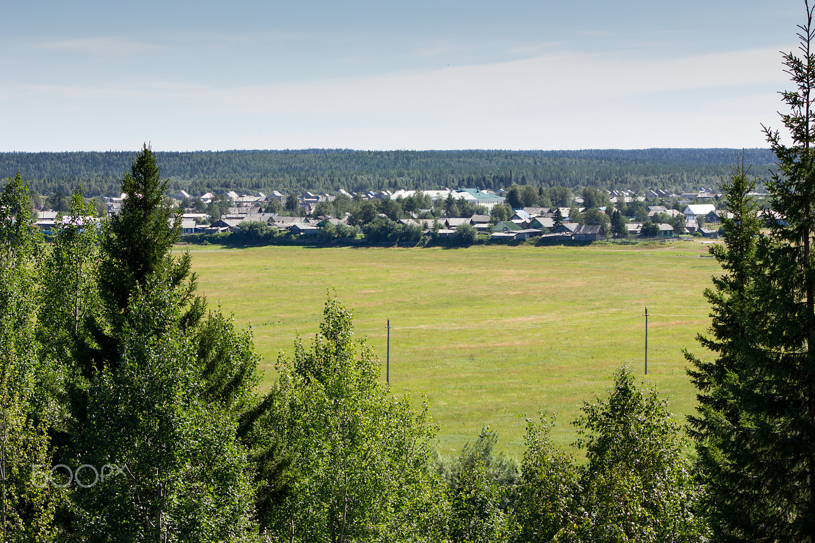 Canon EF 75-300mm f/4-5.6 USM sample photo. Landscape with village from high point photography