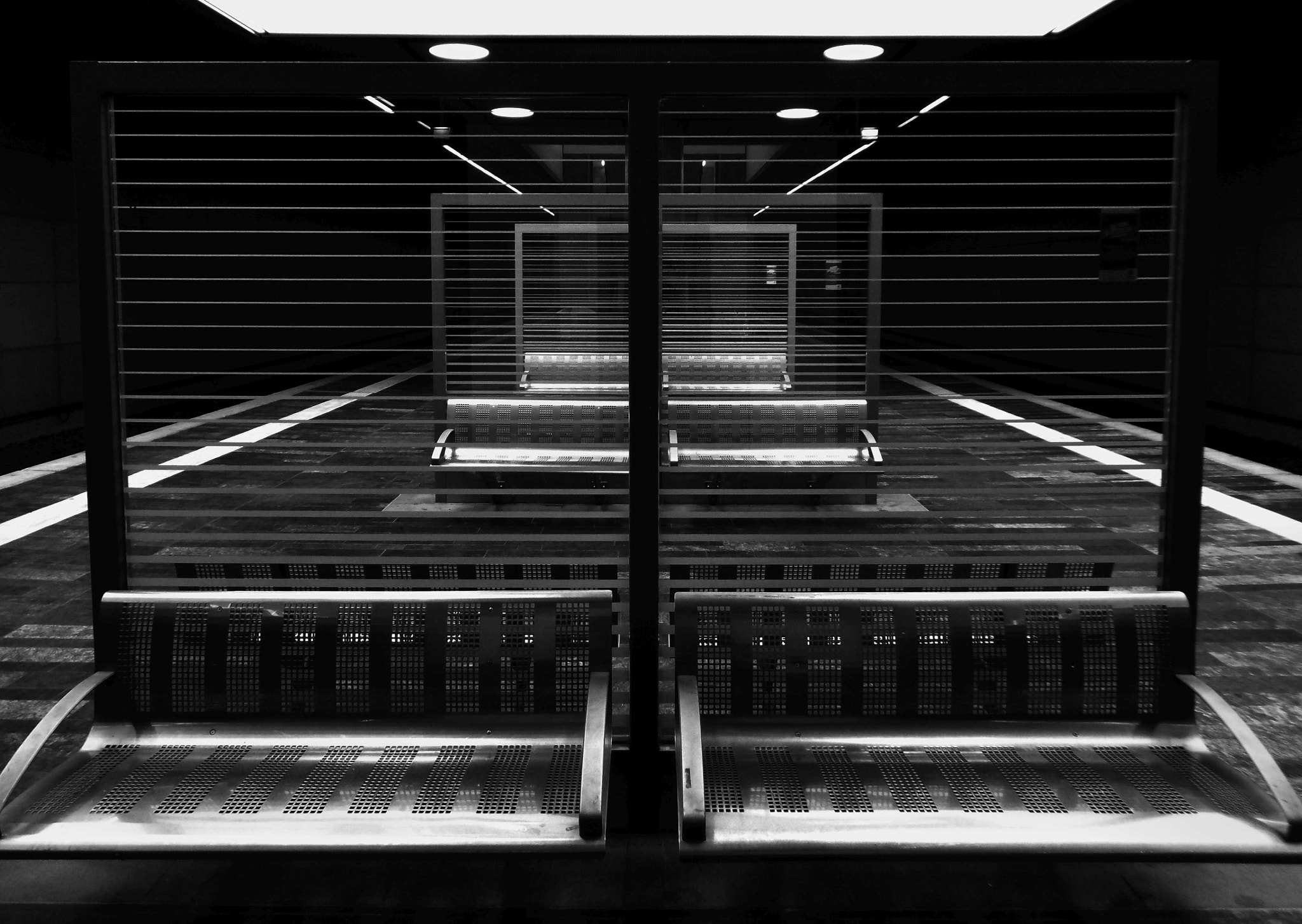 Panasonic DMC-SZ10 sample photo. Seats at the tram station: hannover airport 01 photography