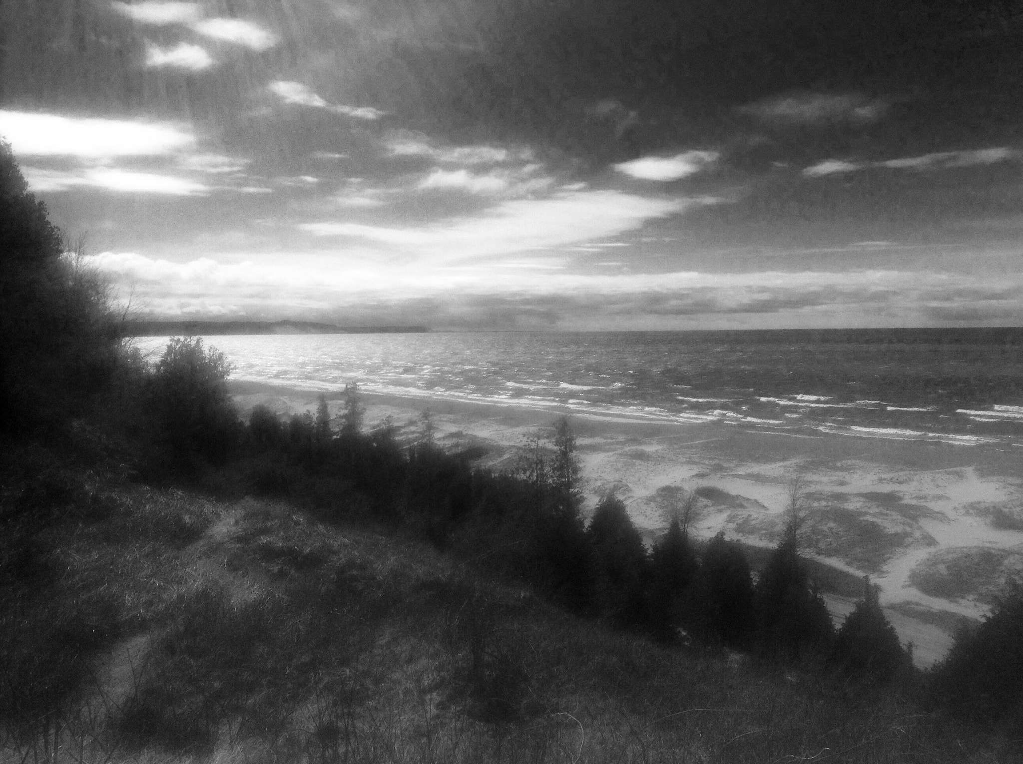 Blux Touch Blux Camera V1.1 sample photo. From a high view above the beach of lake michigan, frankfort, michigan. photography