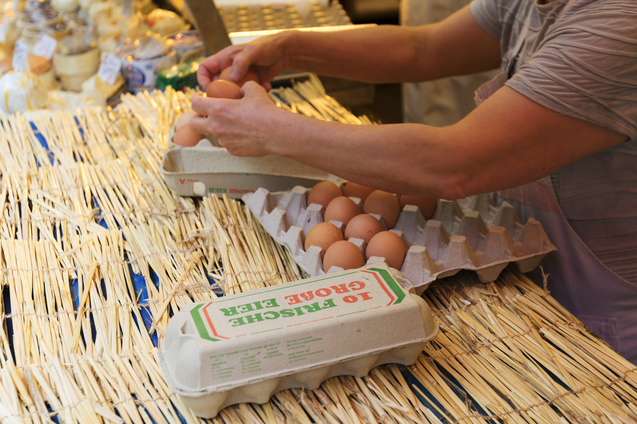 Eggs at the local farmer market.