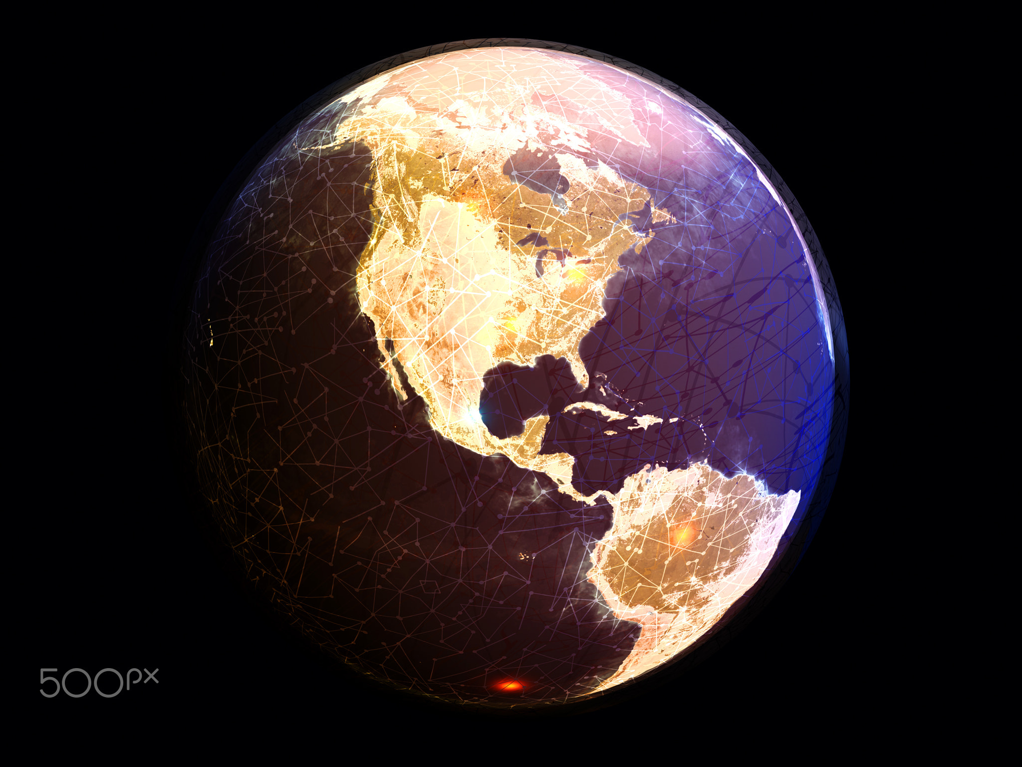 A globe showing internet and online connections