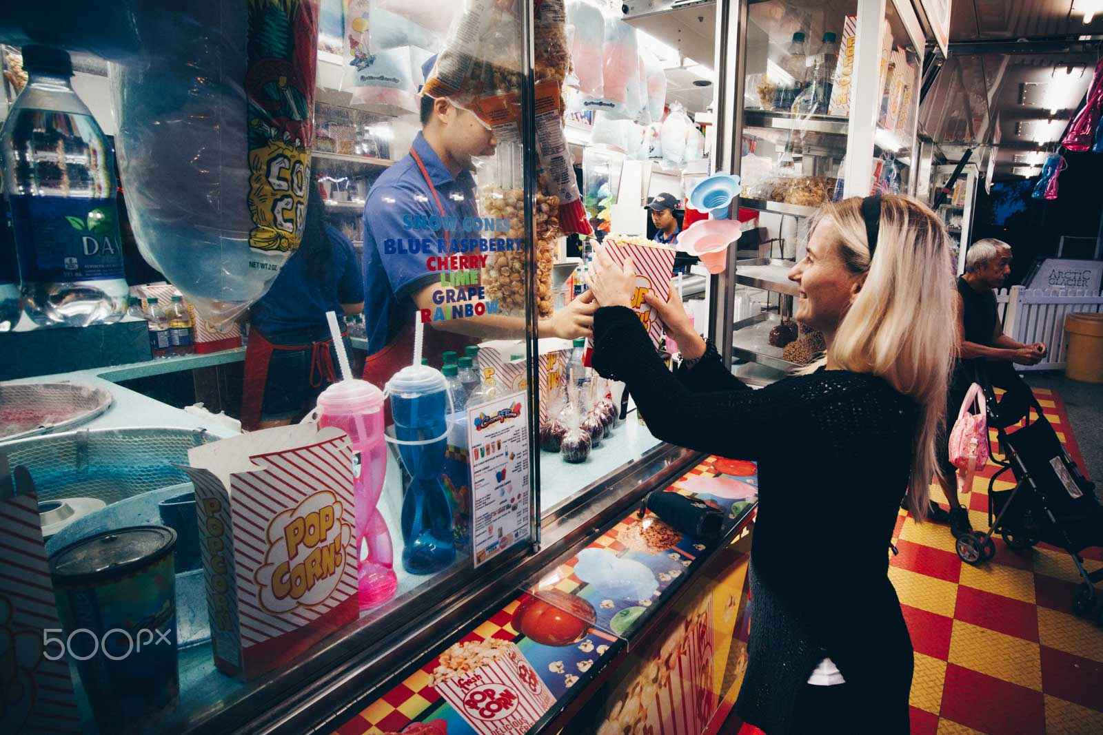 Buying popcorn at CNE