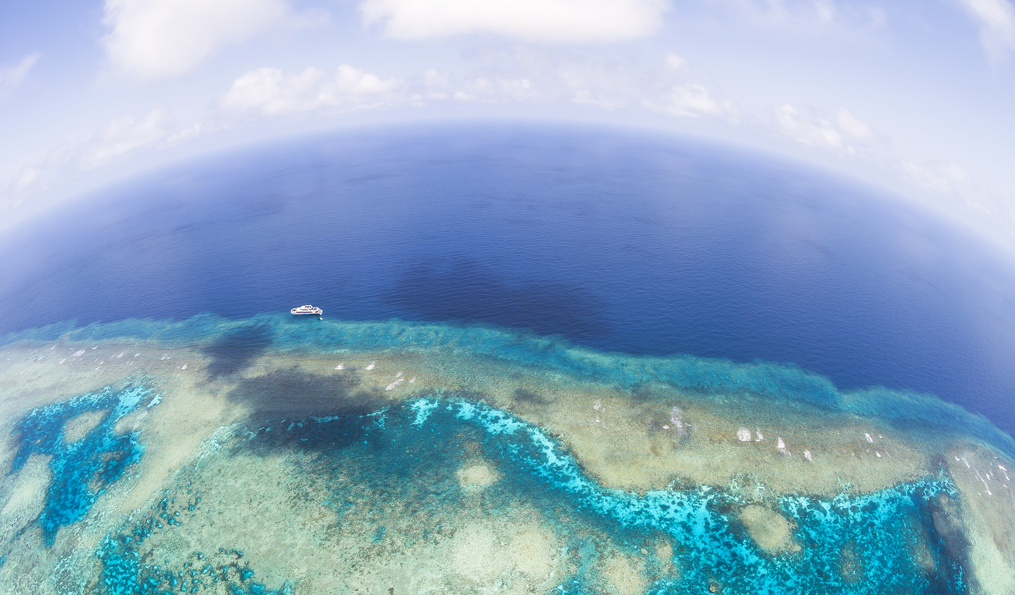 Canon EOS 5D Mark II + Canon EF 8-15mm F4L Fisheye USM sample photo. Above the great barrier reef photography