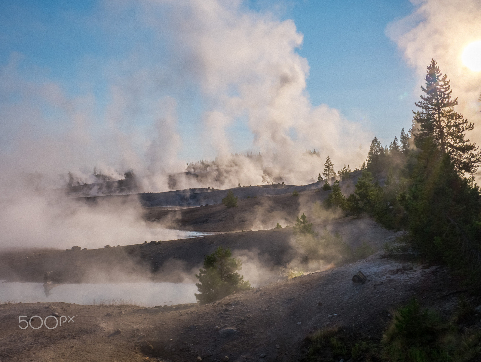Panasonic Lumix DMC-GX1 sample photo. Norris geyser basin, yellowstone national park photography