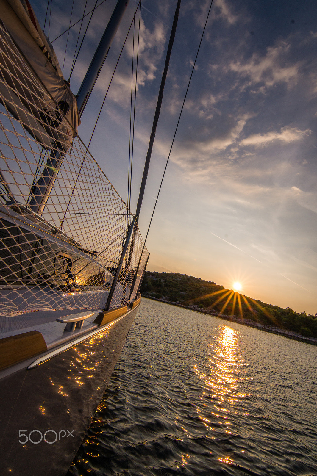 Sony SLT-A58 sample photo. Sunrise onboard a sailing boat  photography
