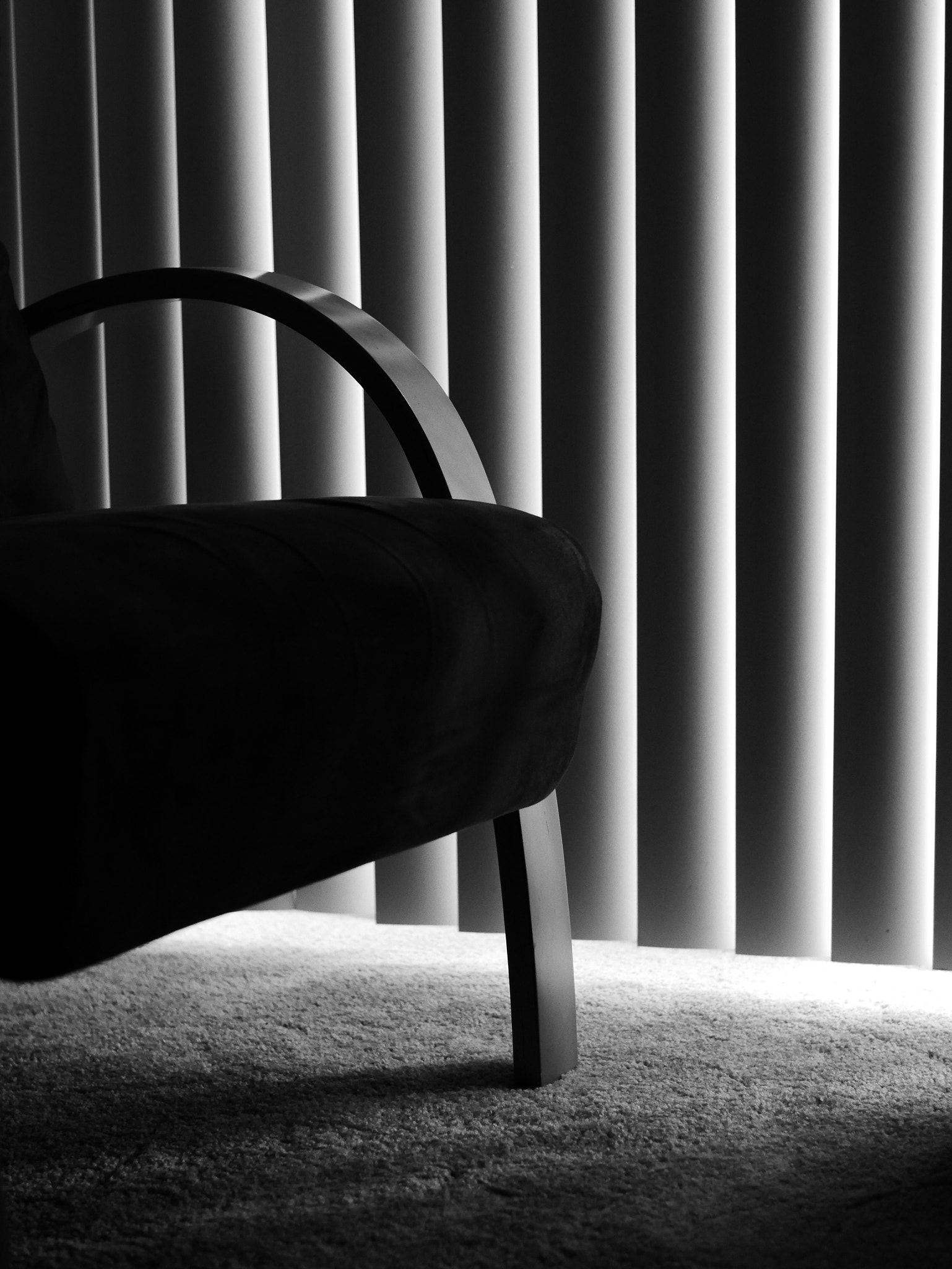 Sigma 30mm F1.4 DC DN | C sample photo. Monochrome chair photography