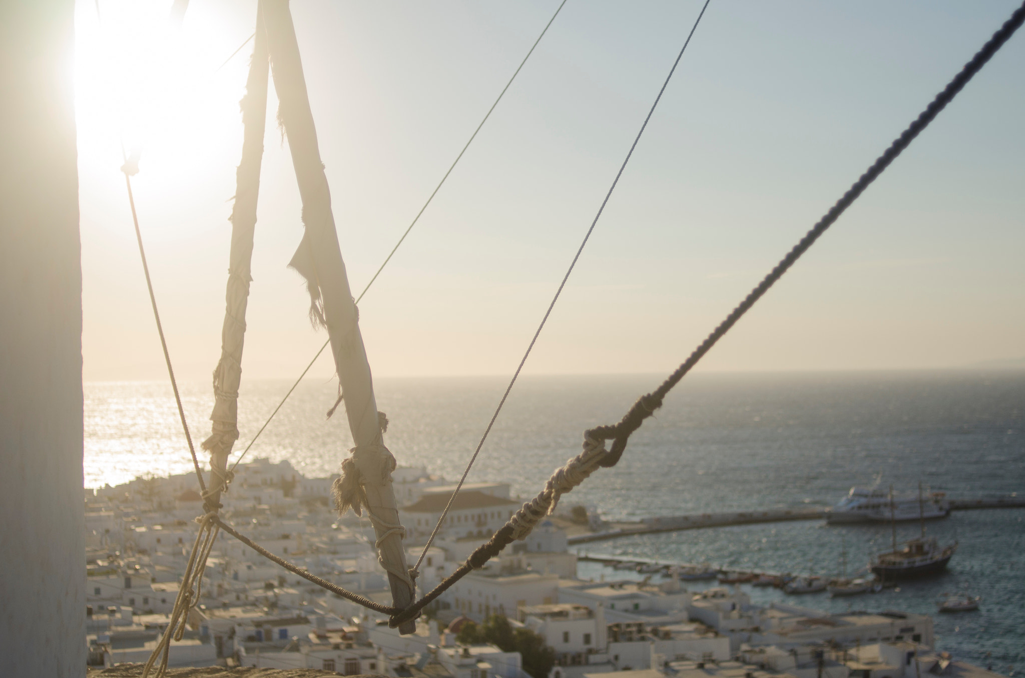 Nikon D7000 + Nikon AF Nikkor 35mm F2D sample photo. Mykonos windmill photography