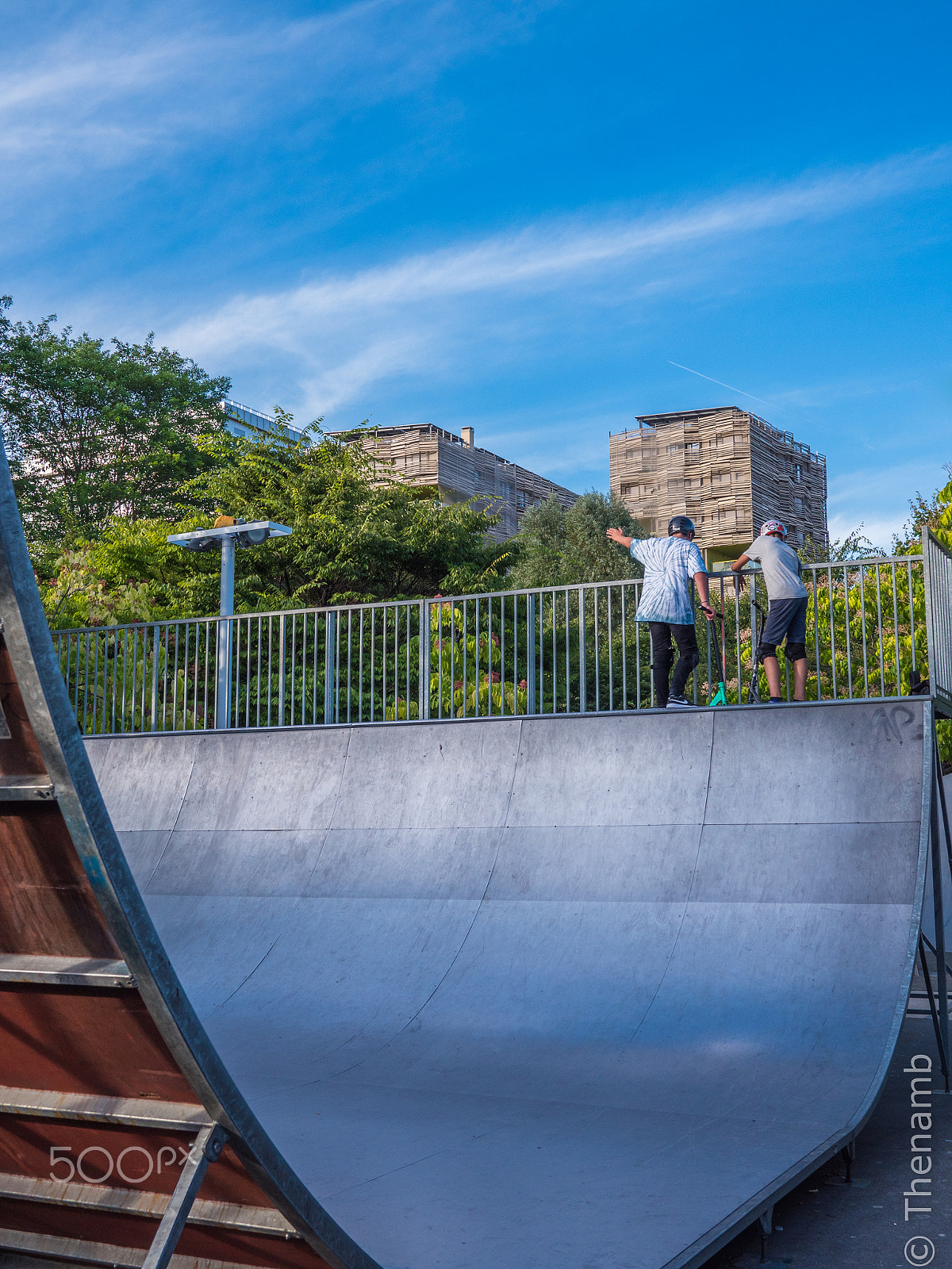 Panasonic Lumix DMC-GX8 + LUMIX G 20/F1.7 II sample photo. Skate park in the new clichy-batignolles district in paris (france). photography