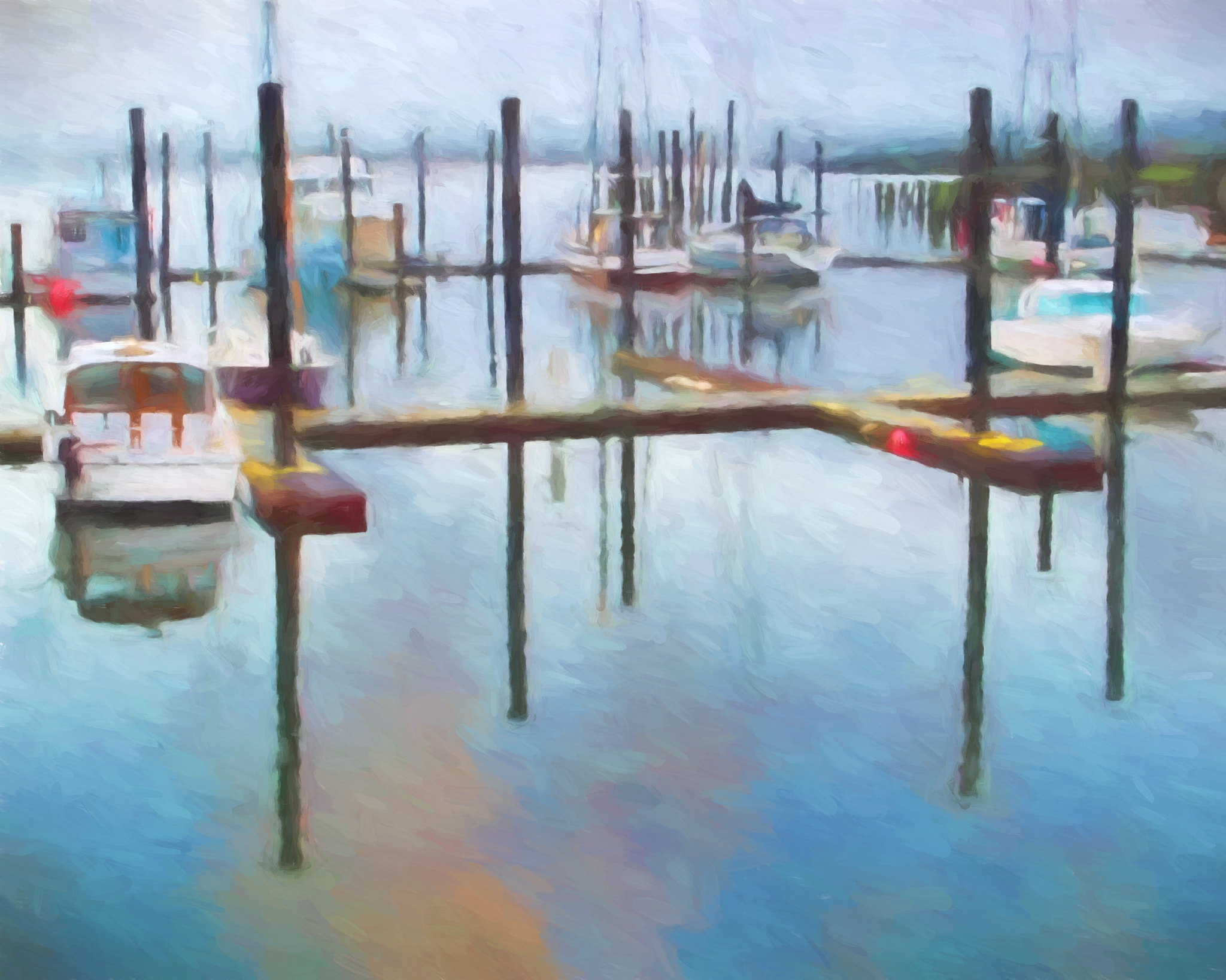 Kodak EASYSHARE Z950 DIGITAL CAMERA sample photo. Bandon harbor at dawn watercolor x photography