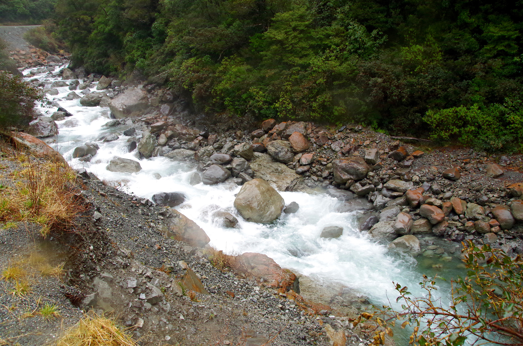 Pentax K-50 + Sigma 18-250mm F3.5-6.3 DC Macro OS HSM sample photo. Beautiful river near otira gorge, nz photography