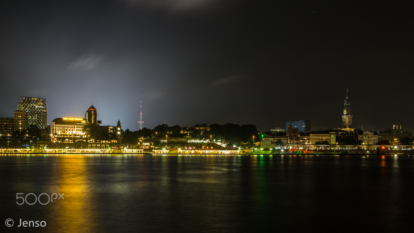 Sony SLT-A58 sample photo. Panorama hamburg at night photography