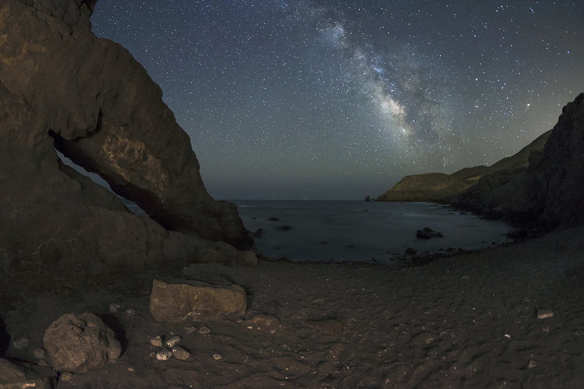 Samyang 12mm F2.8 ED AS NCS Fisheye sample photo. Beach at night photography