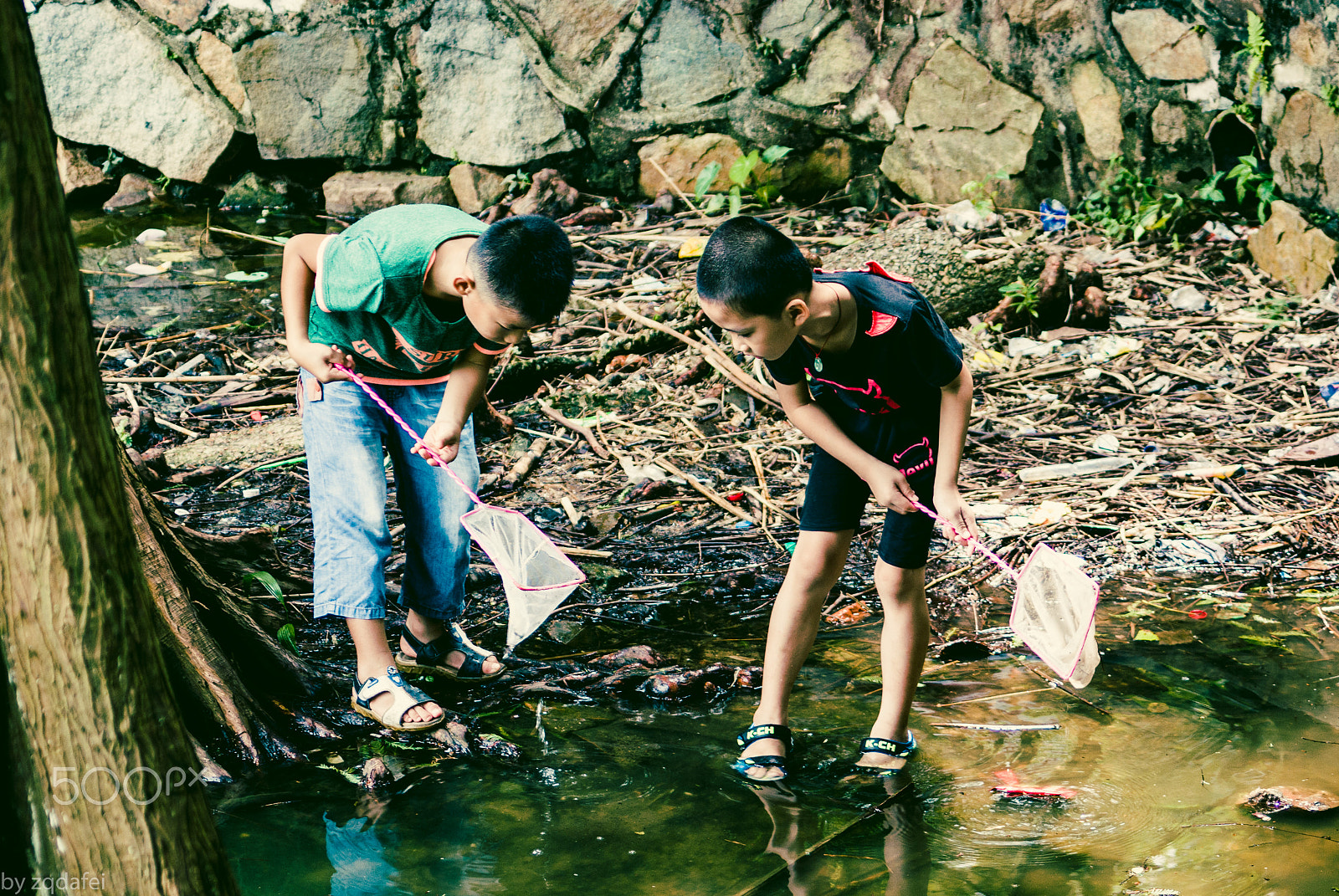 Pentax K10D sample photo. Fishing together photography