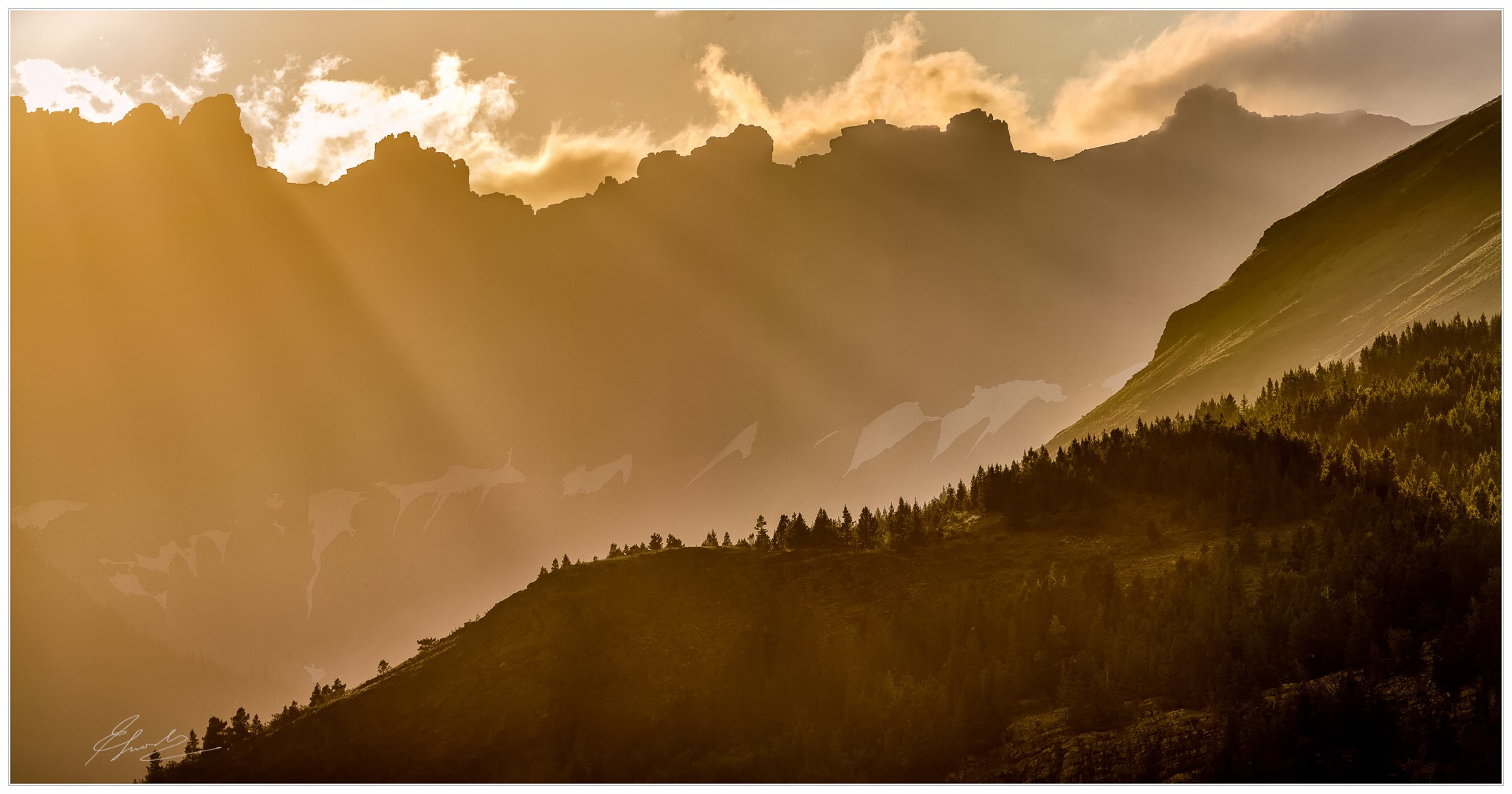 Canon EOS 5DS + Canon EF 400mm F5.6L USM sample photo. Sunset at glacier national park photography