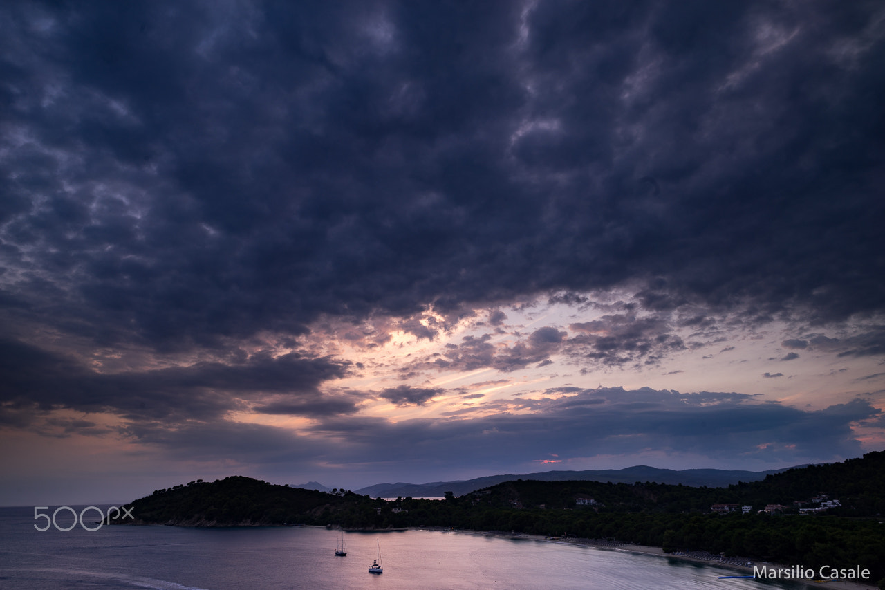 E 21mm F2.8 sample photo. Koukounaries sunset photography