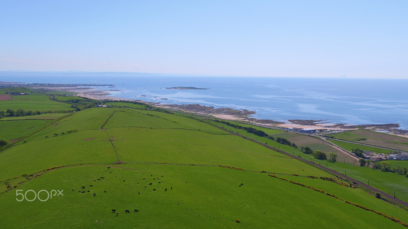 DJI FC550 sample photo. West kilbride towards the sea with ailsa craig in the far distance photography