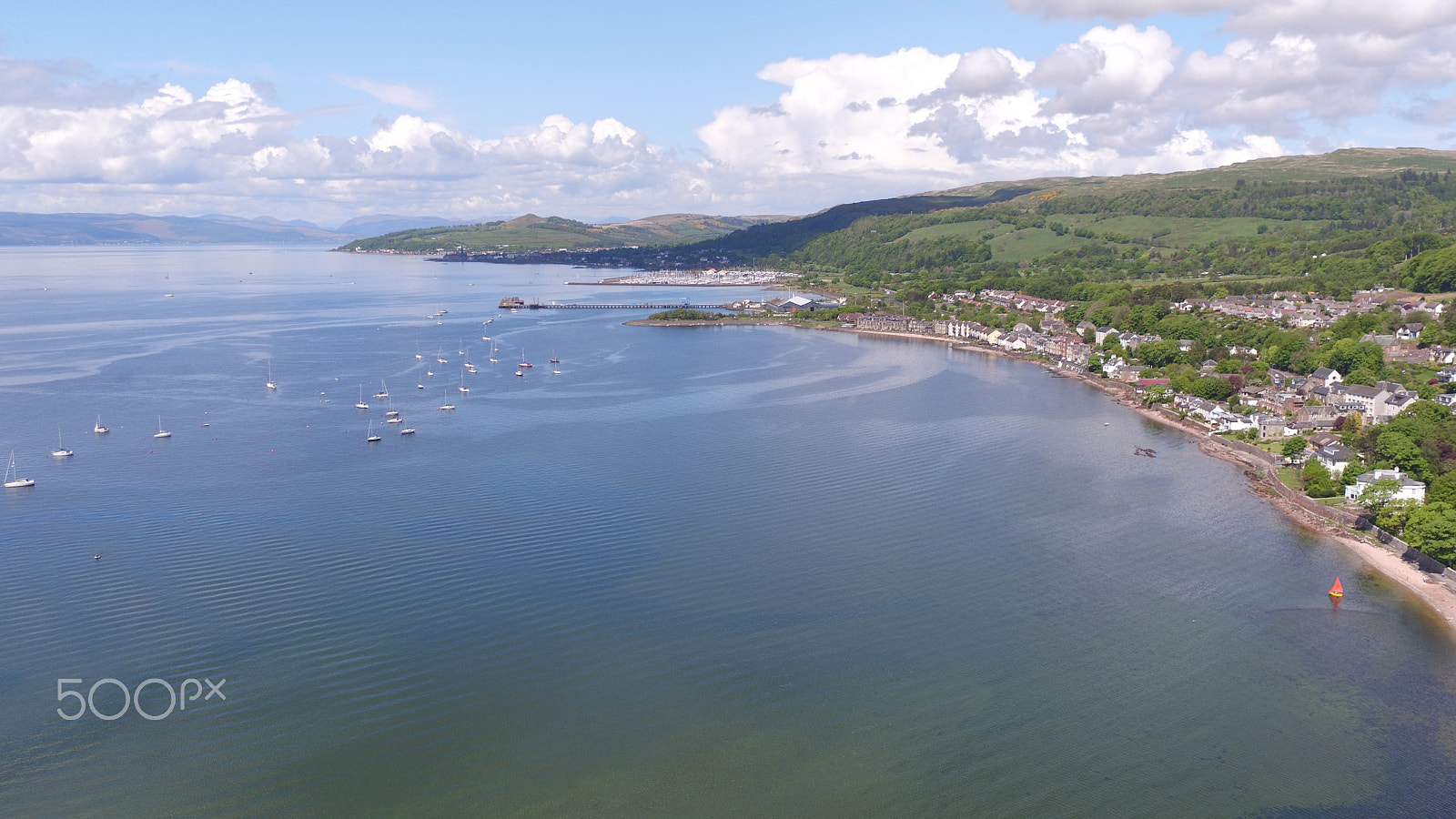 DJI FC550 sample photo. Fairlie looking towards largs marina photography