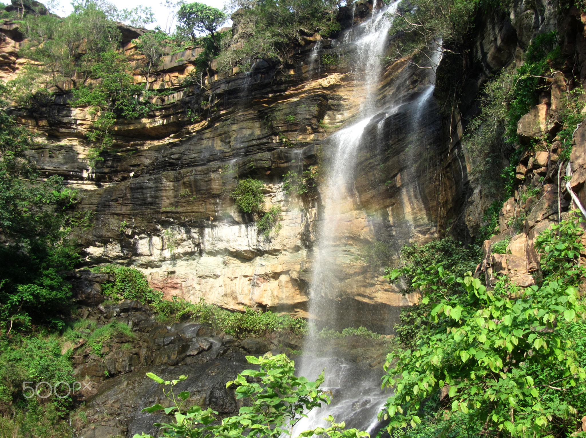 Incredible waterfall, tropical forest, India
