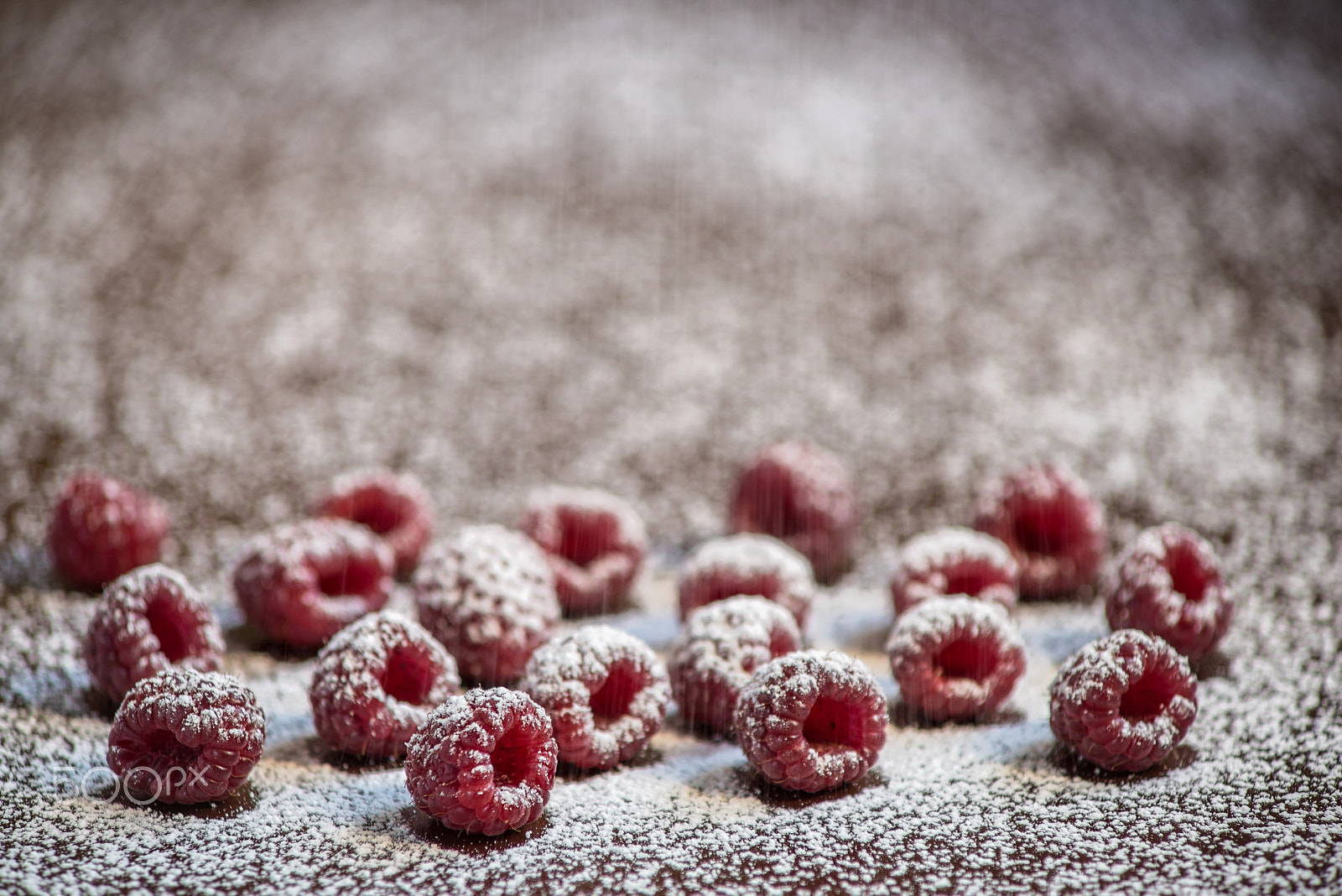 Nikon D750 + AF Zoom-Nikkor 70-210mm f/4 sample photo. Sweet raspberries with falling snow photography
