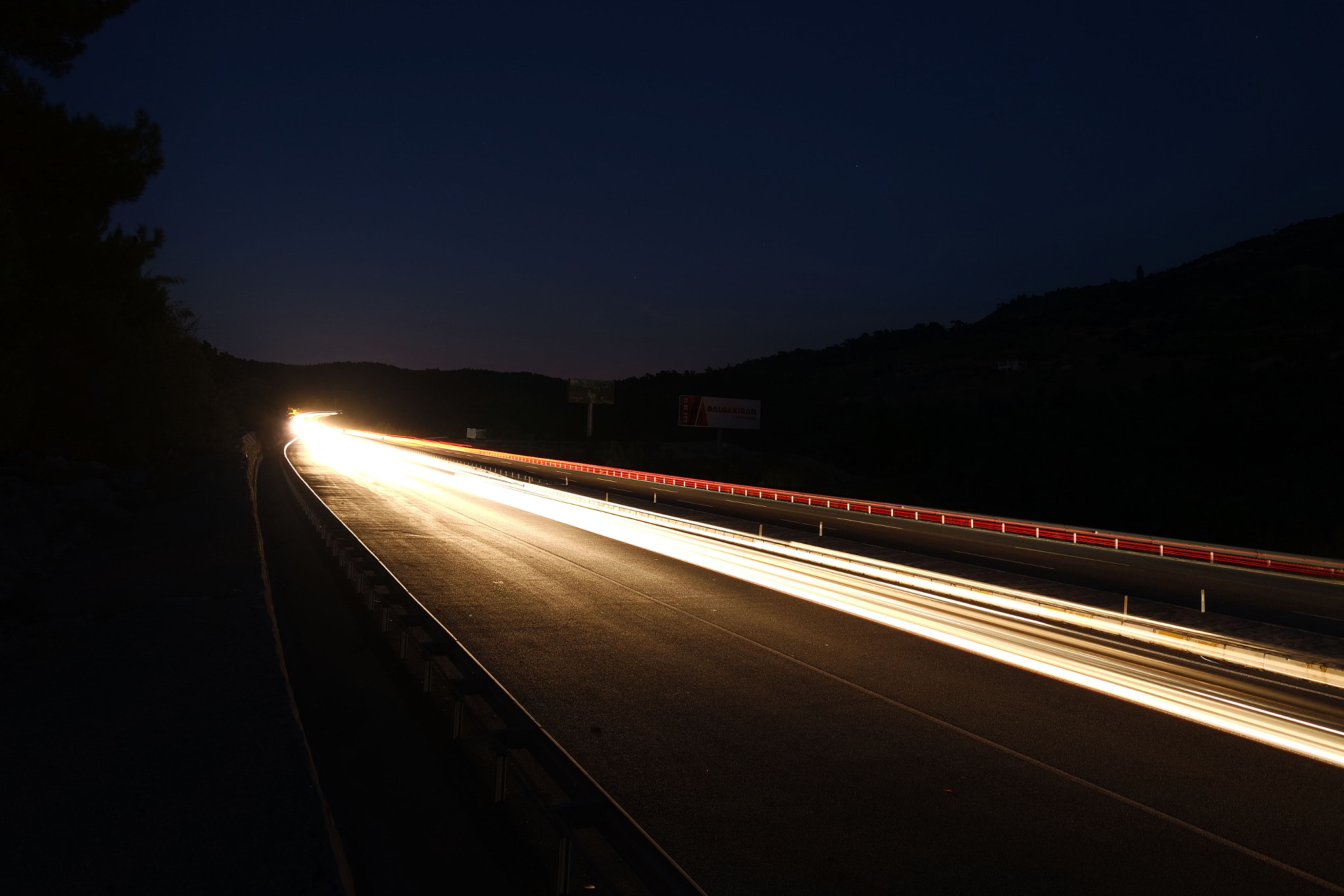 Samsung NX mini sample photo. Vehicle light trails photography