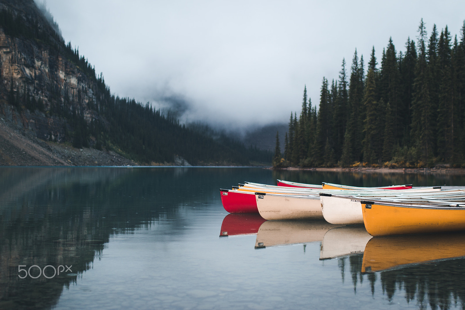Sigma 35mm F1.4 DG HSM Art sample photo. Moraine lake canoes photography