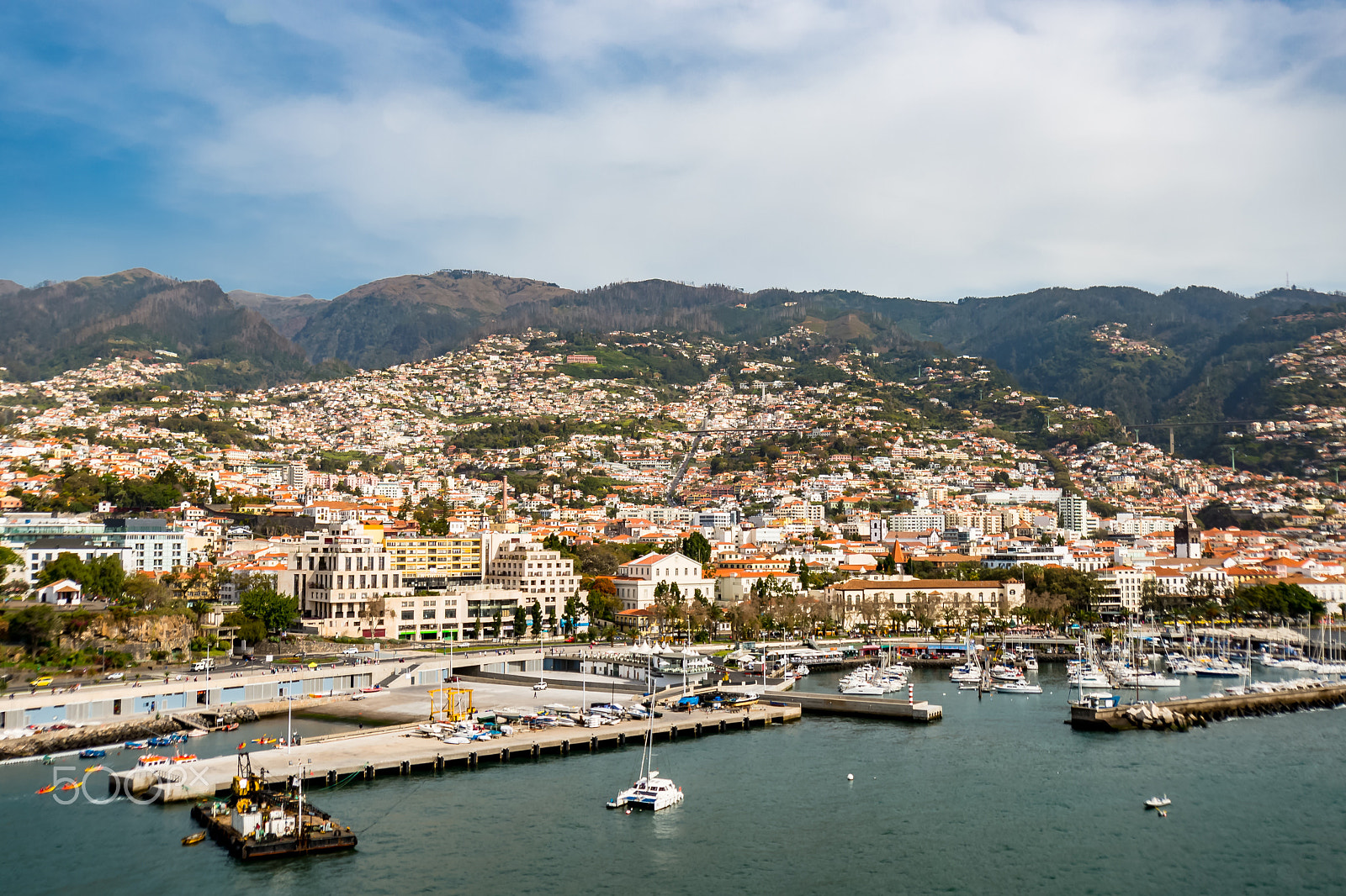 Nikon D610 + Nikon AF-S DX Nikkor 10-24mm F3-5-4.5G ED sample photo. Aerial view portuguese port in funchal madeira island in atlantic ocean photography