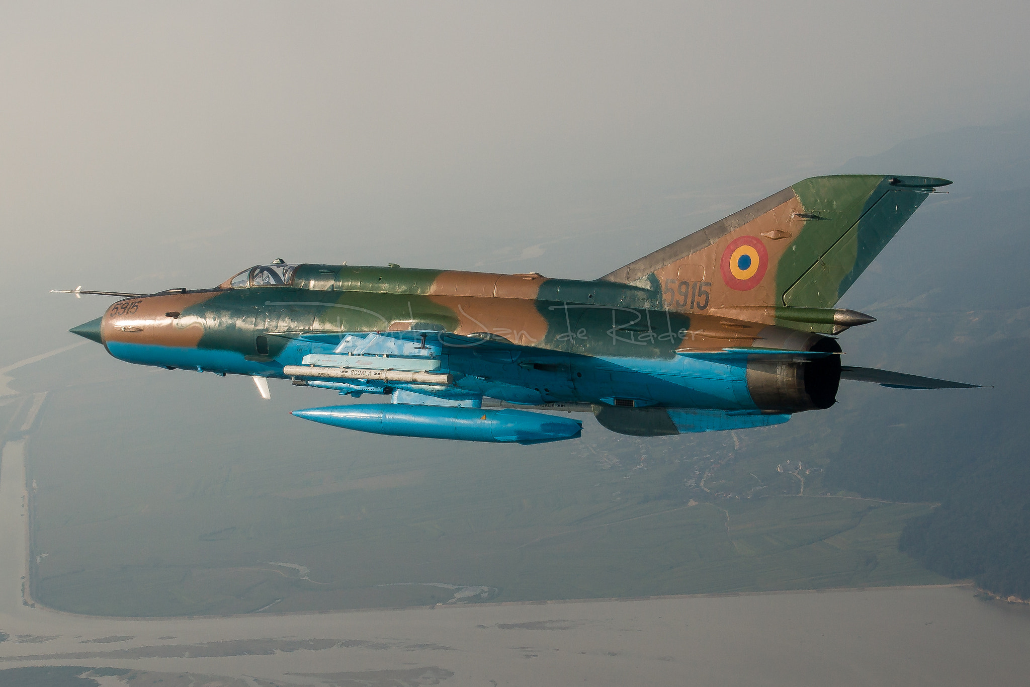 Canon EOS 20D + Canon EF 24-105mm F4L IS USM sample photo. Romanian air force mig-21 lancer a 5915 photography