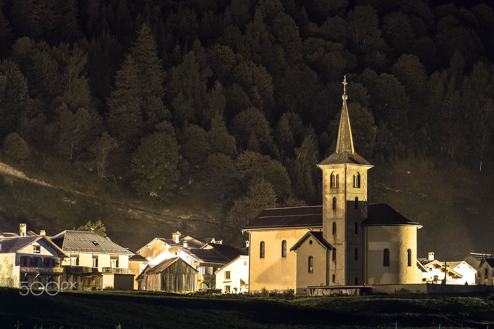 Sony SLT-A65 (SLT-A65V) + Minolta AF 100mm F2.8 Macro [New] sample photo. Champagny le bois at night photography