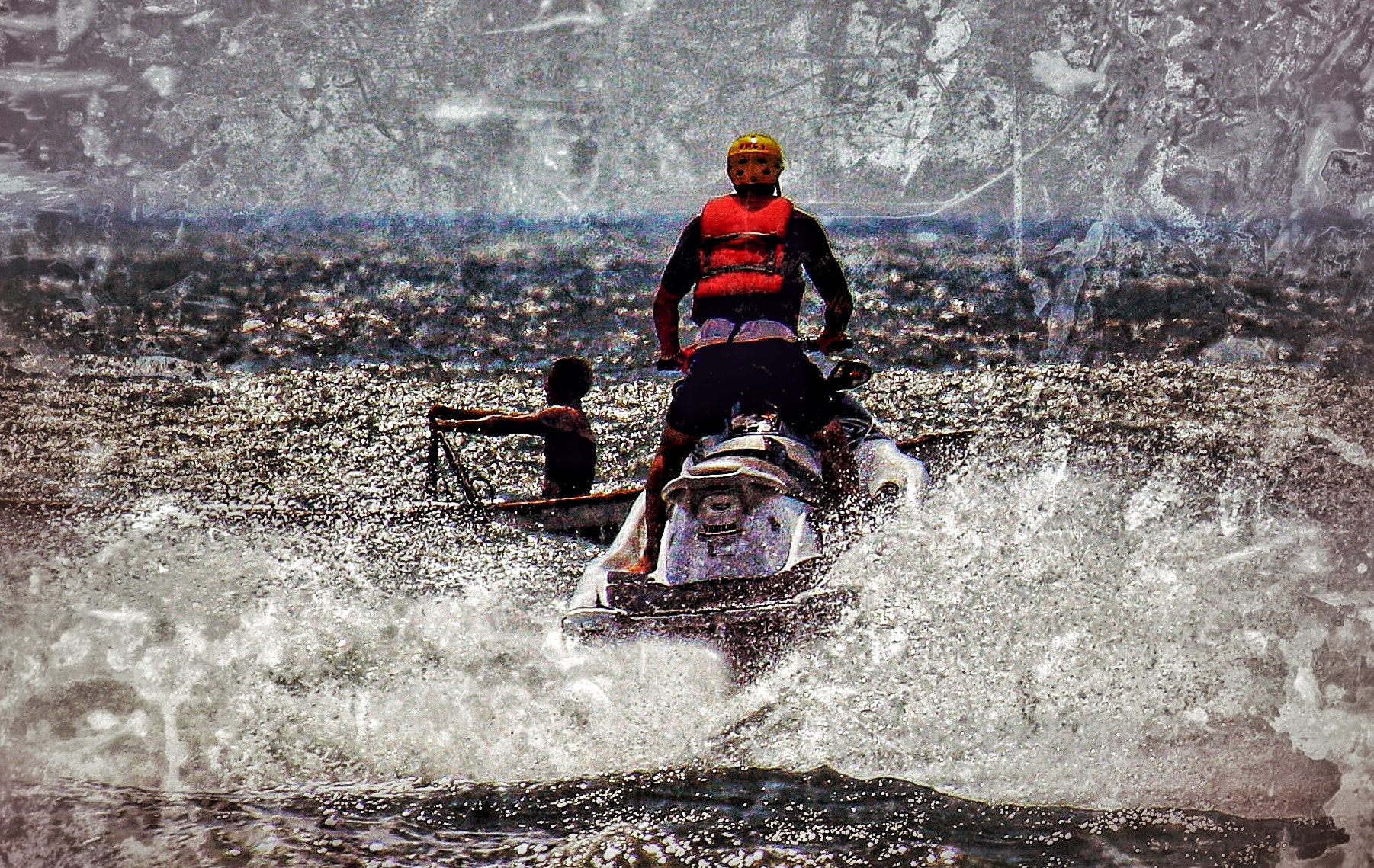 Canon EF 70-300mm F4-5.6L IS USM sample photo. Wave runner and lifeguard boat photography