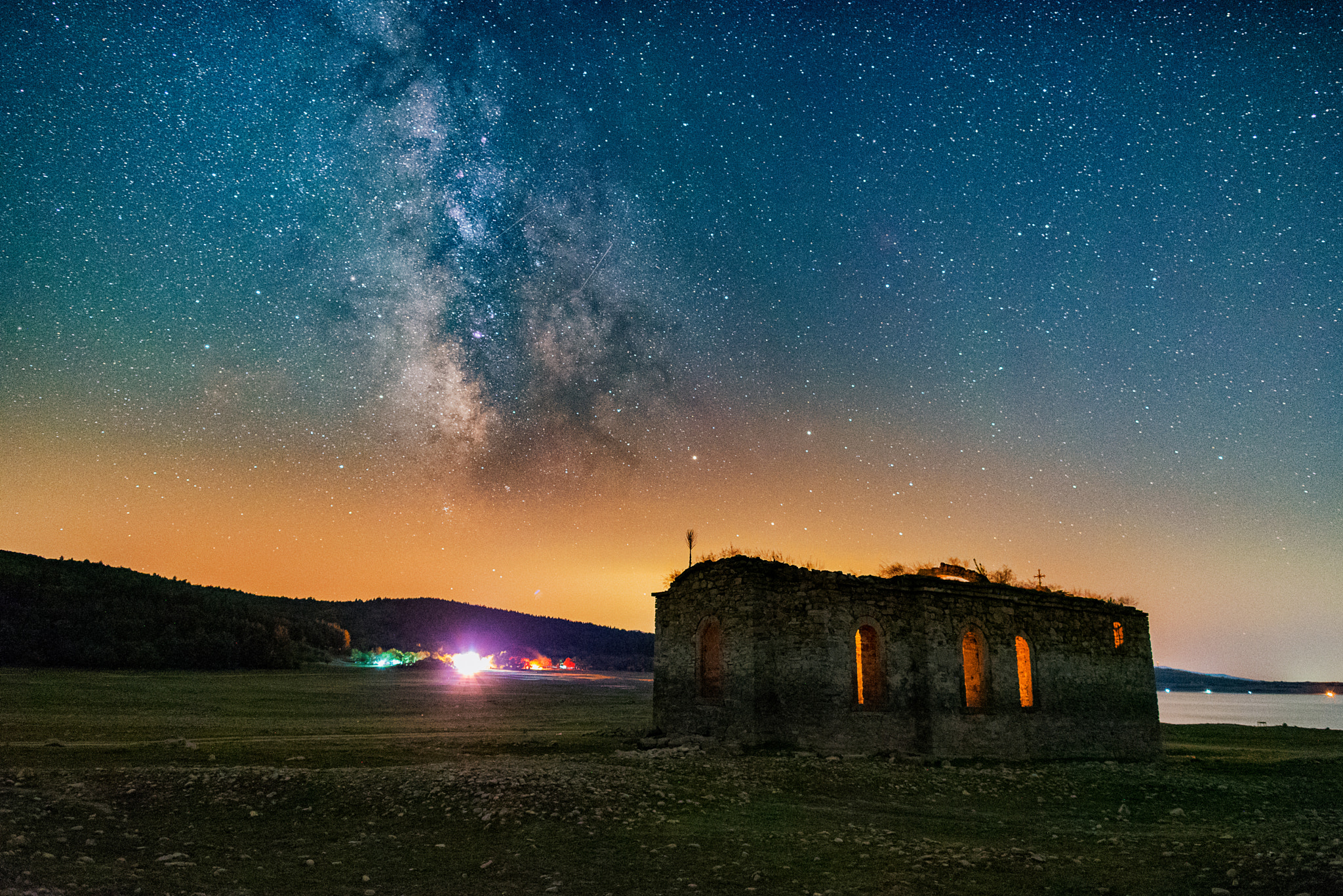 Samyang 12mm F2.8 ED AS NCS Fisheye sample photo. Sunken church at jrebchevo dam photography