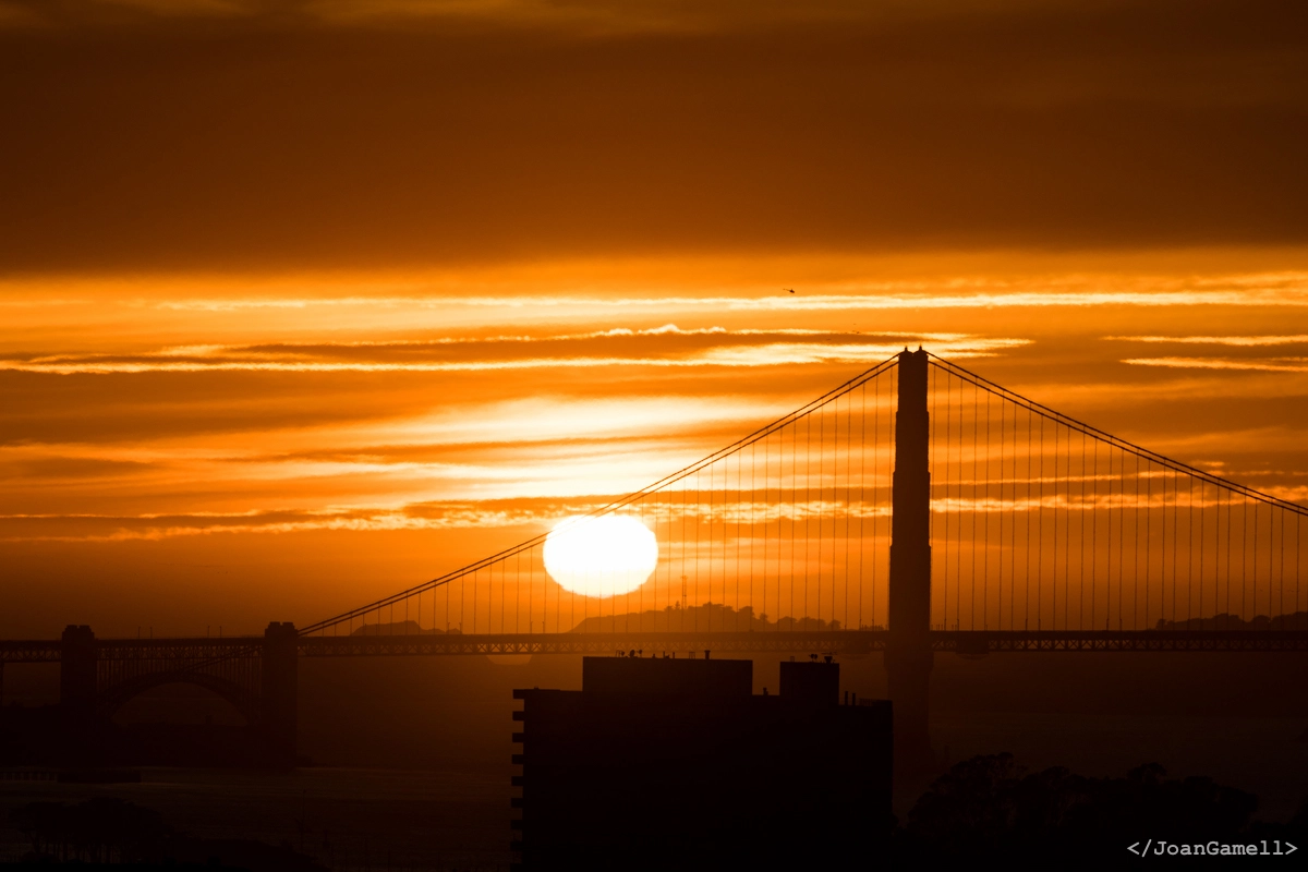 Canon EF 70-300mm F4-5.6L IS USM sample photo. Golden gate sunset from telegraph hill photography